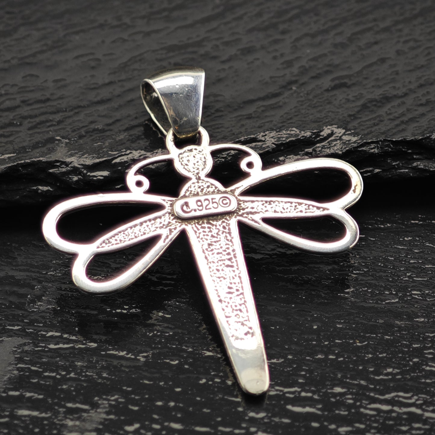 Relios Inlay Dragonfly Pendant Sterling Silver P2924