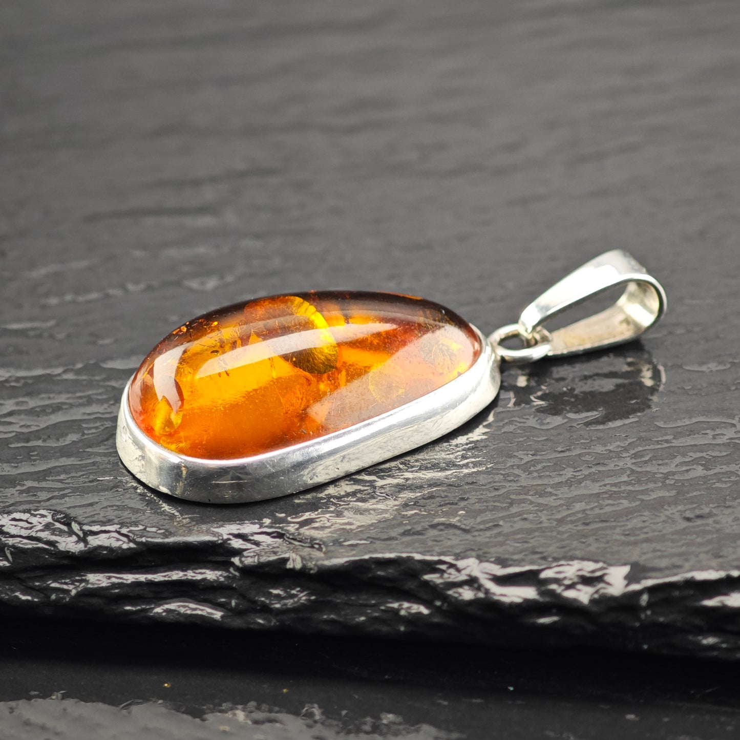 Natural Amber Pendant Sterling Silver P2927