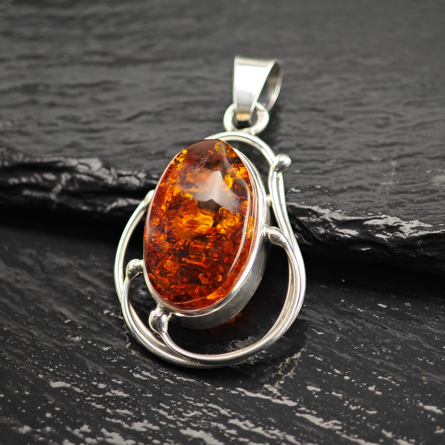 Baltic Amber Pendant Sterling Silver P2929