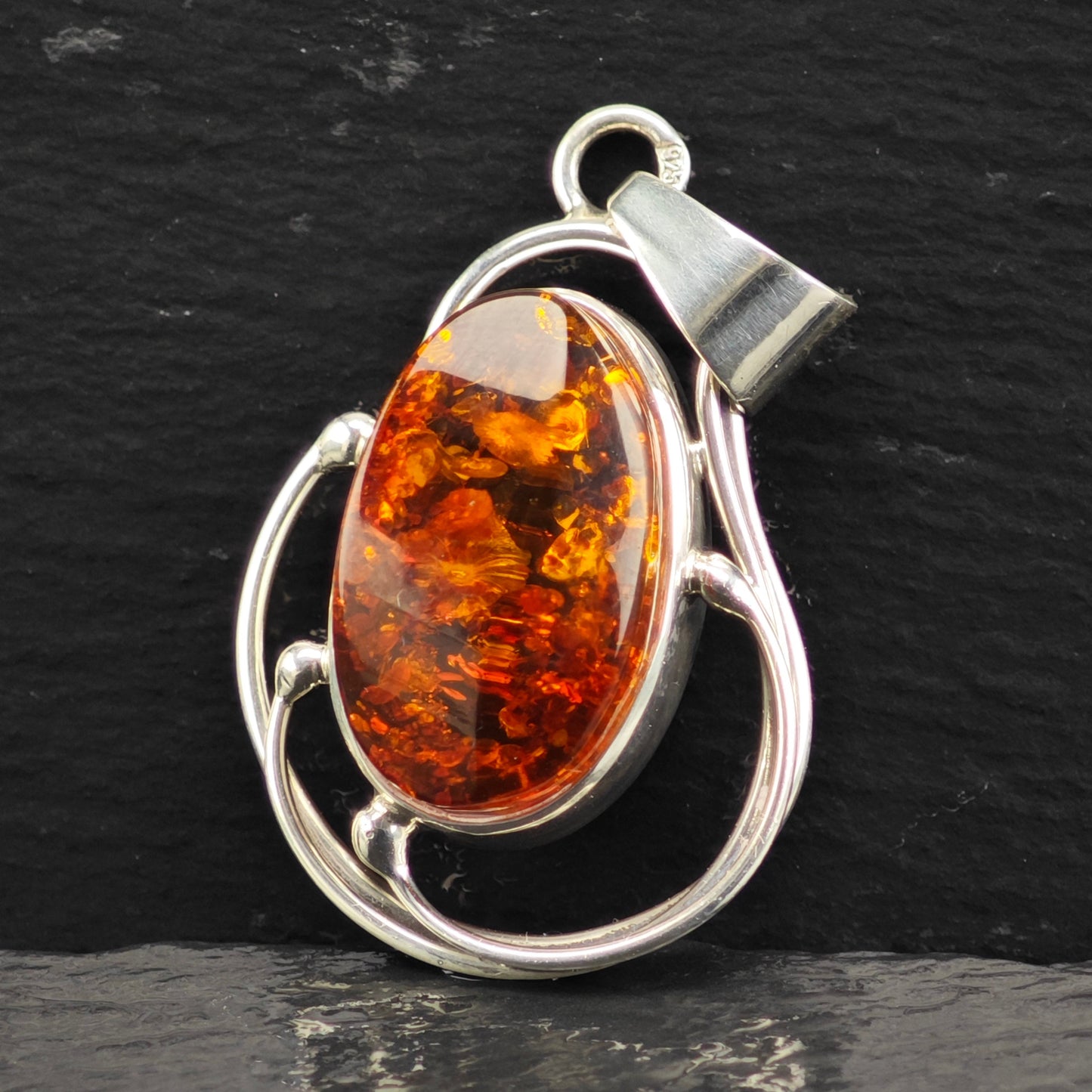 Baltic Amber Pendant Sterling Silver P2929
