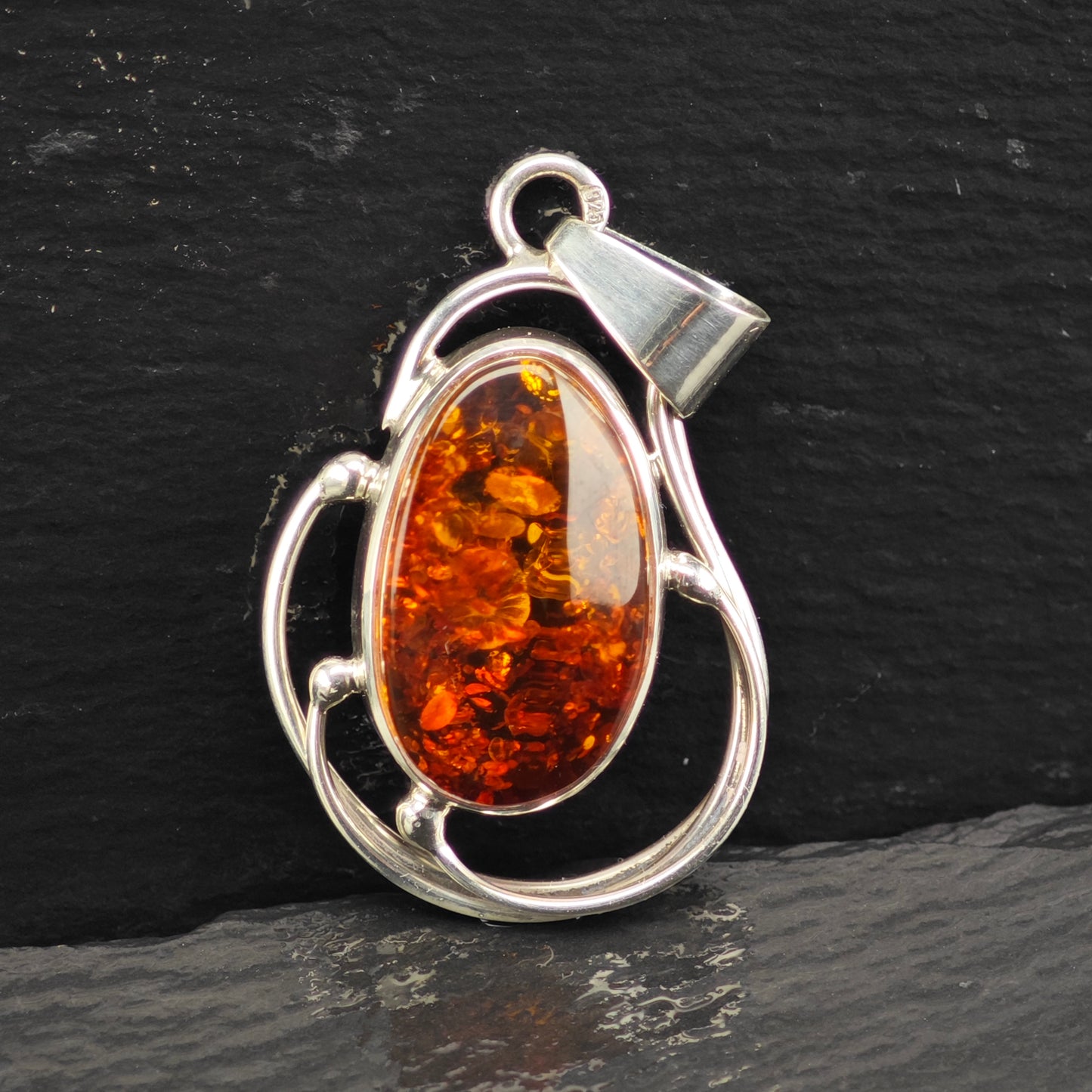 Baltic Amber Pendant Sterling Silver P2929