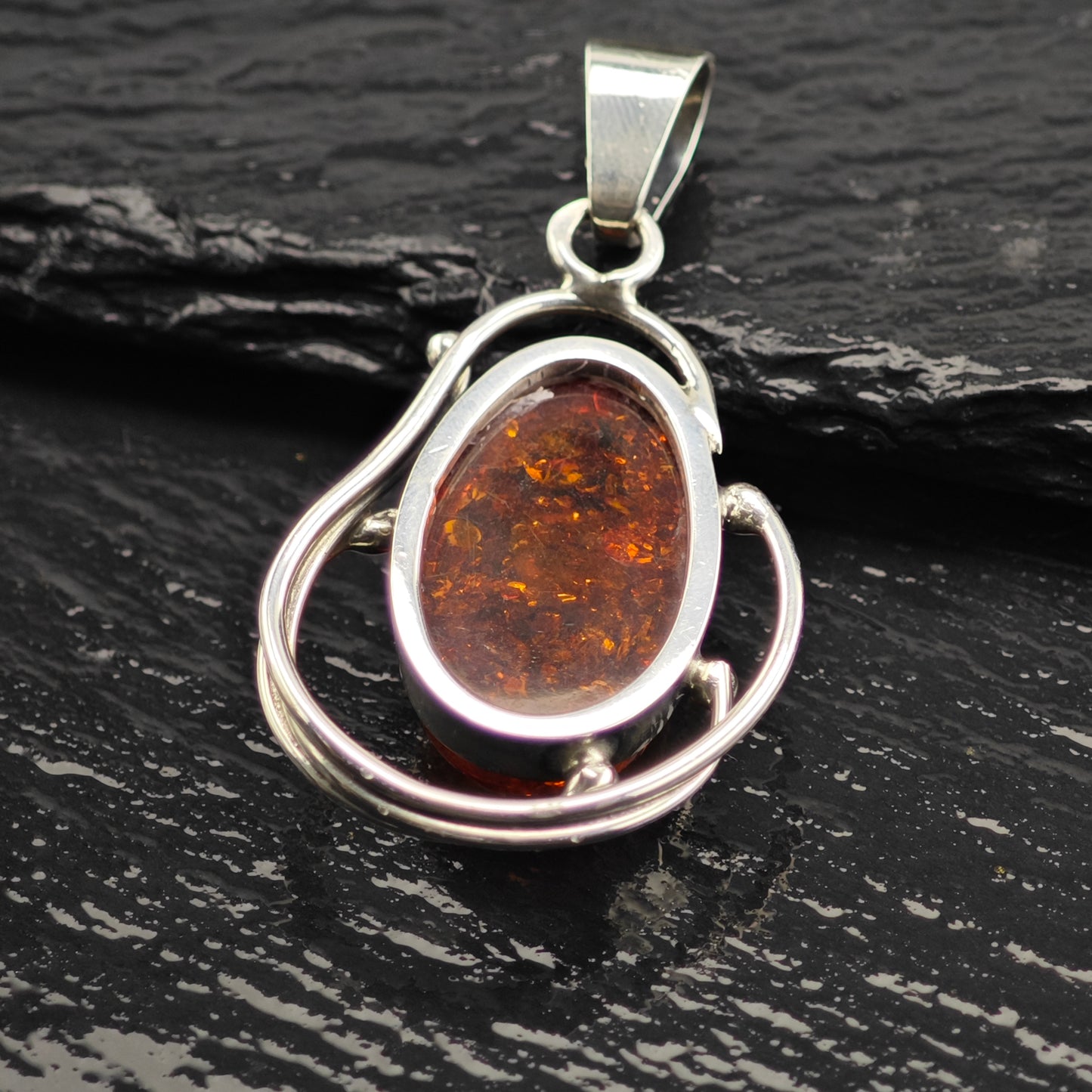 Baltic Amber Pendant Sterling Silver P2929