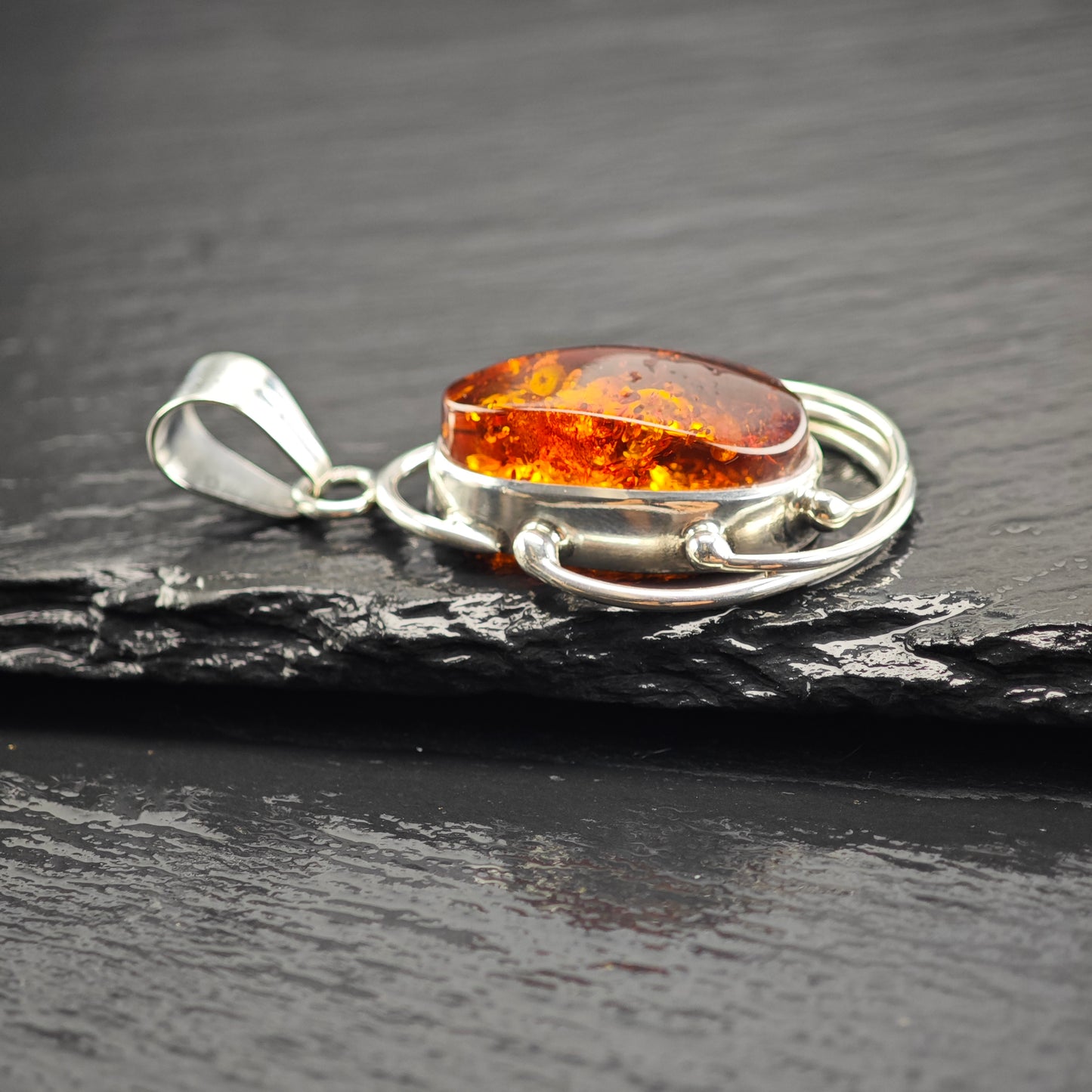 Baltic Amber Pendant Sterling Silver P2929