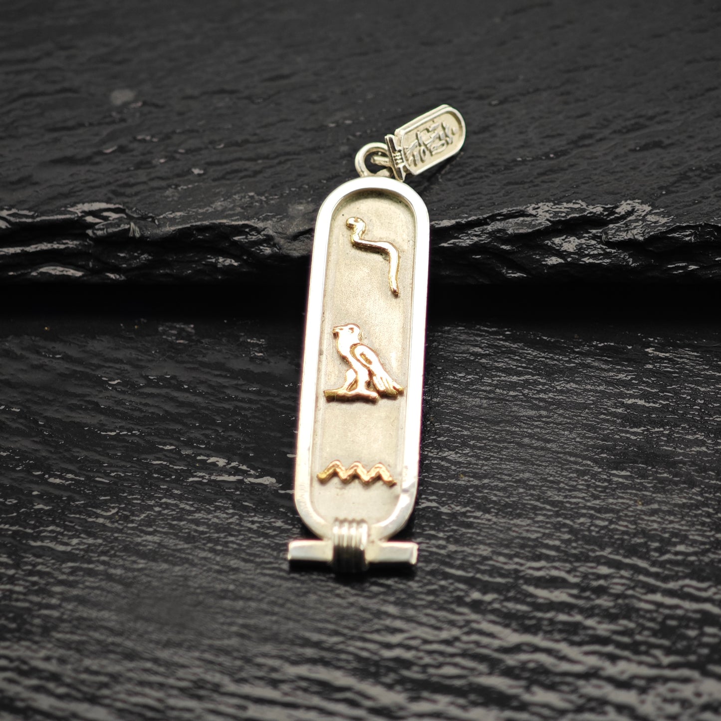 Egyptian Cartouche Gold Accent Sterling Silver P2931