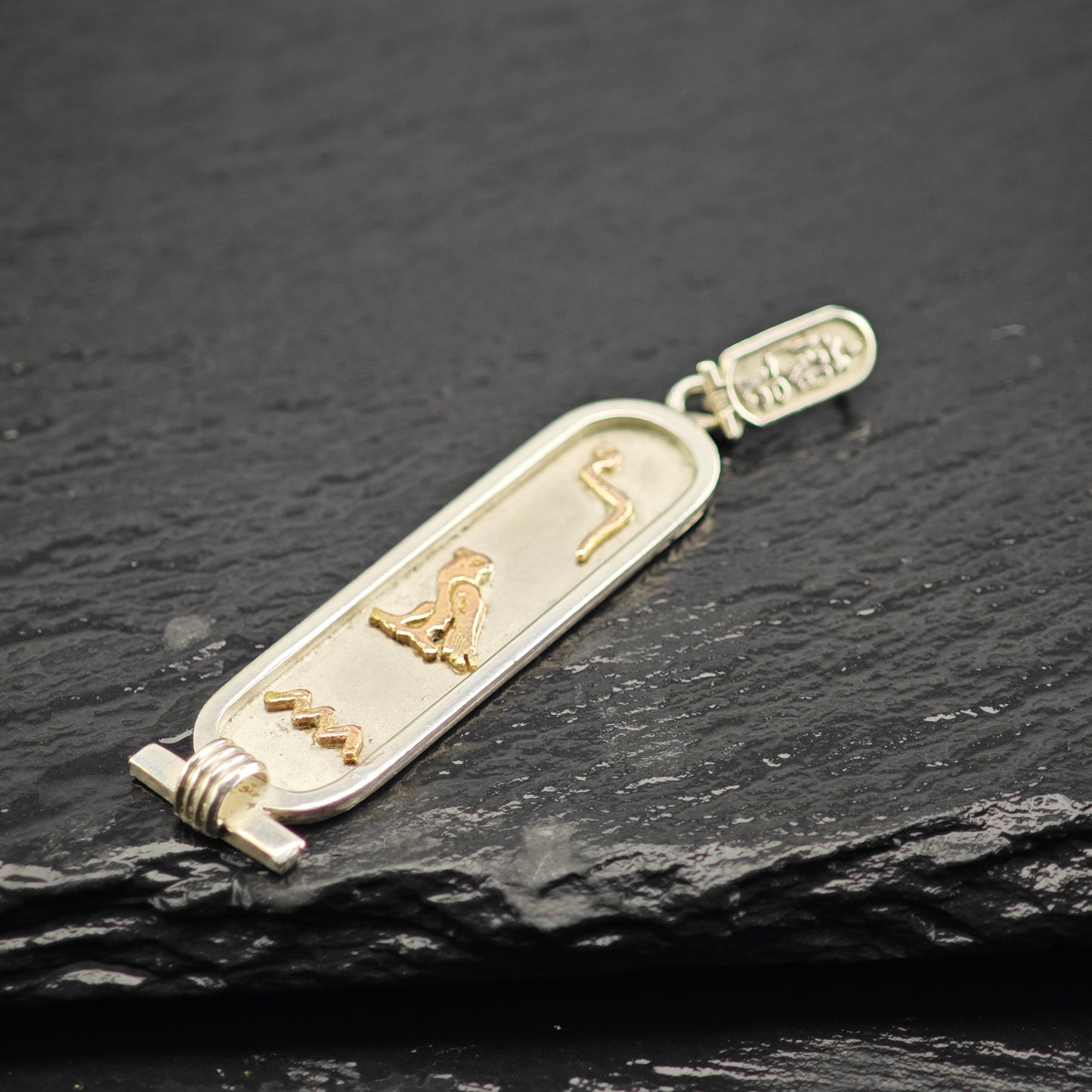 Egyptian Cartouche Gold Accent Sterling Silver P2931