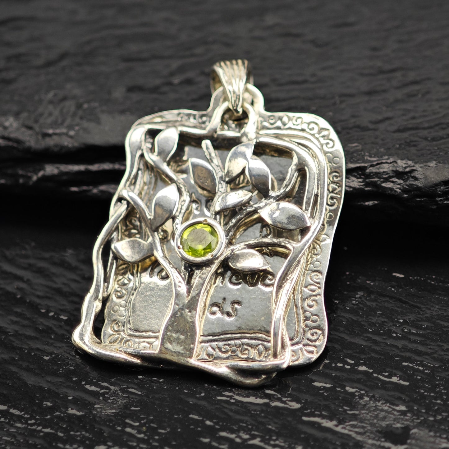 Israel Didae Peridot Family Tree Pendant Sterling Silver P2934