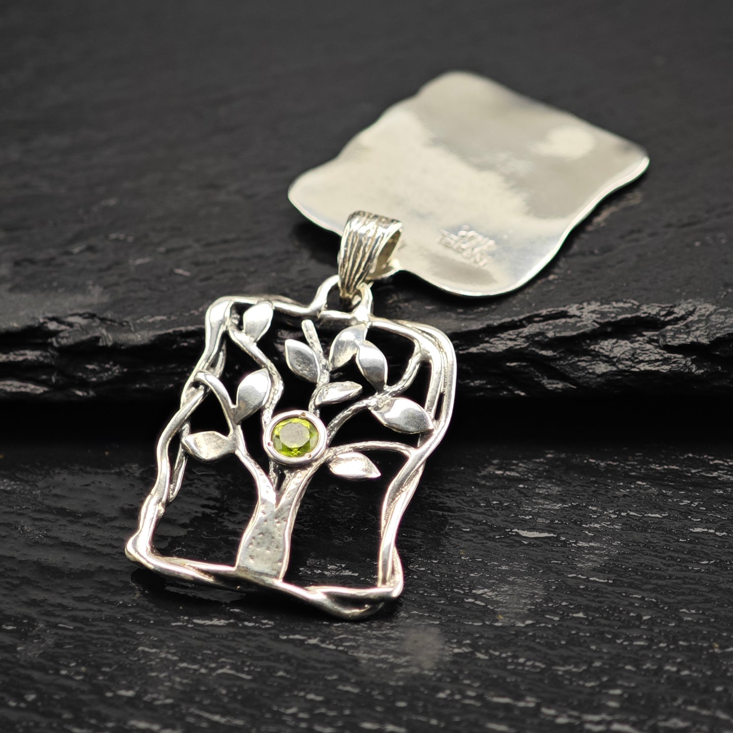 Israel Didae Peridot Family Tree Pendant Sterling Silver P2934