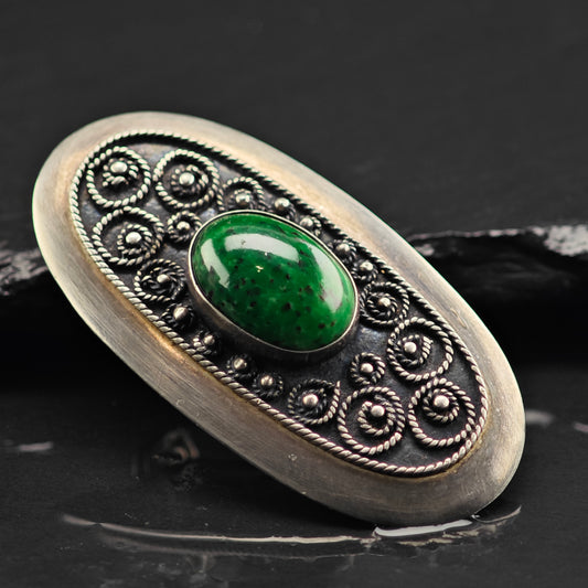 Israeli Eilat Stone Brooch Sterling Silver B2154