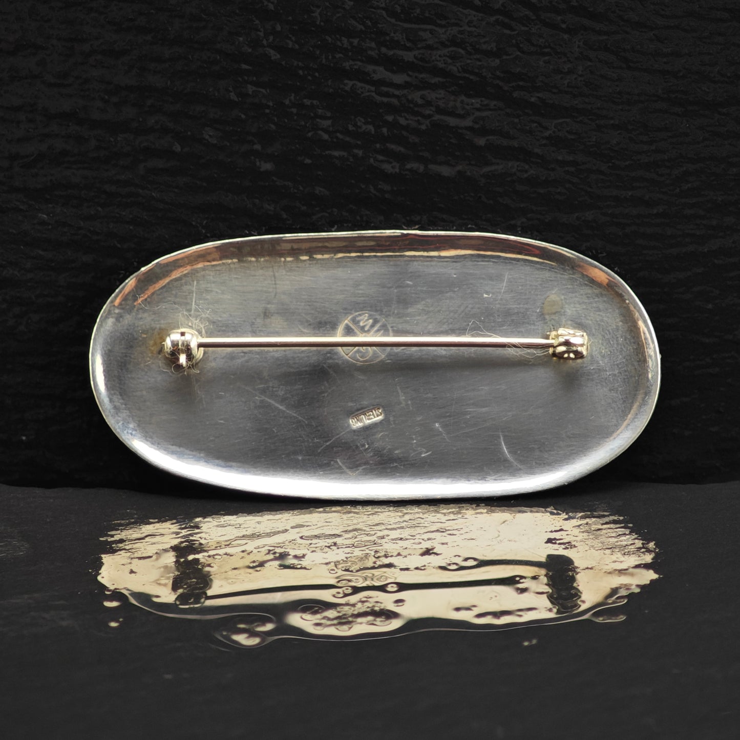 GFMW Mid Century Multistone Brooch Sterling Silver B2155