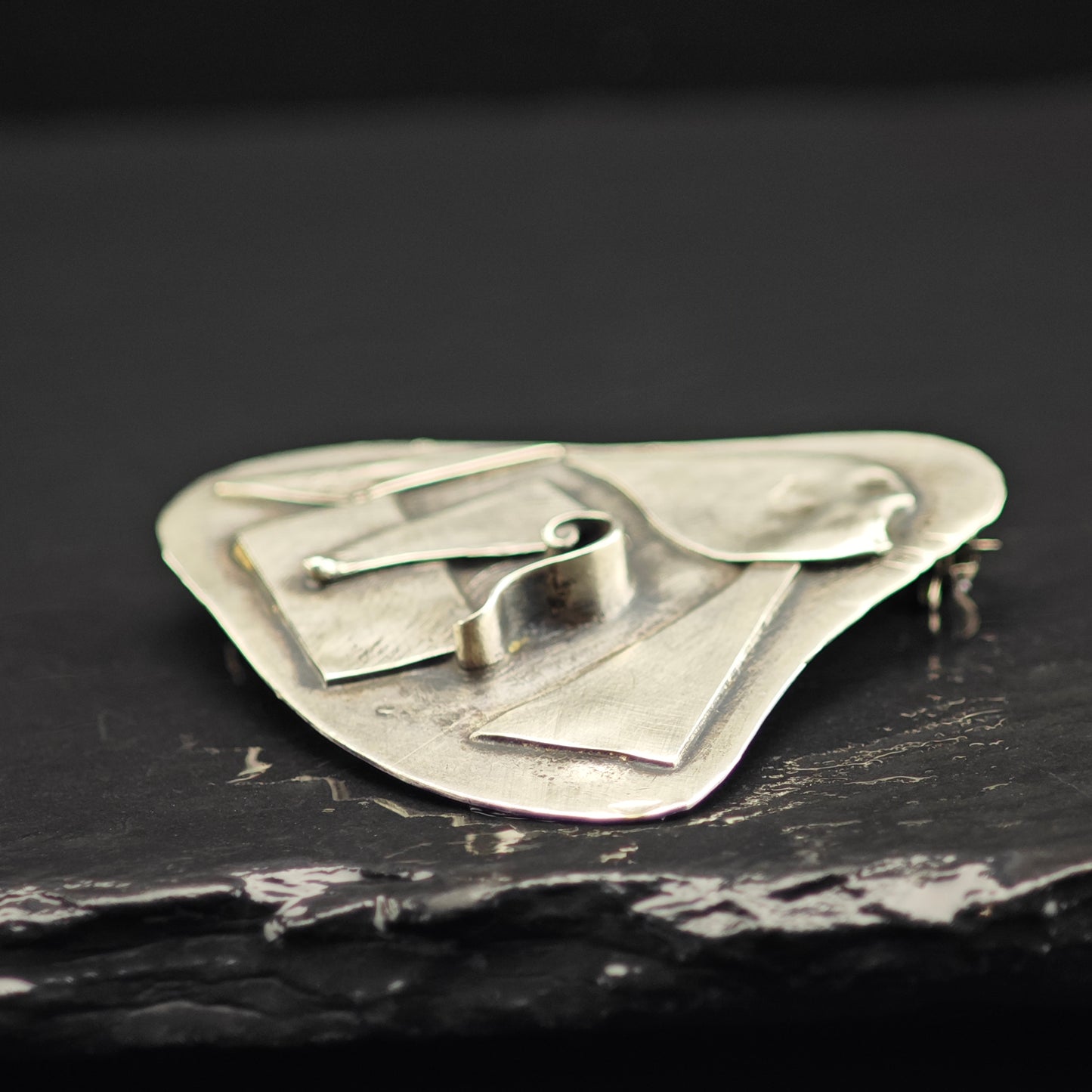 Modernist Brooch Sterling Silver B2158