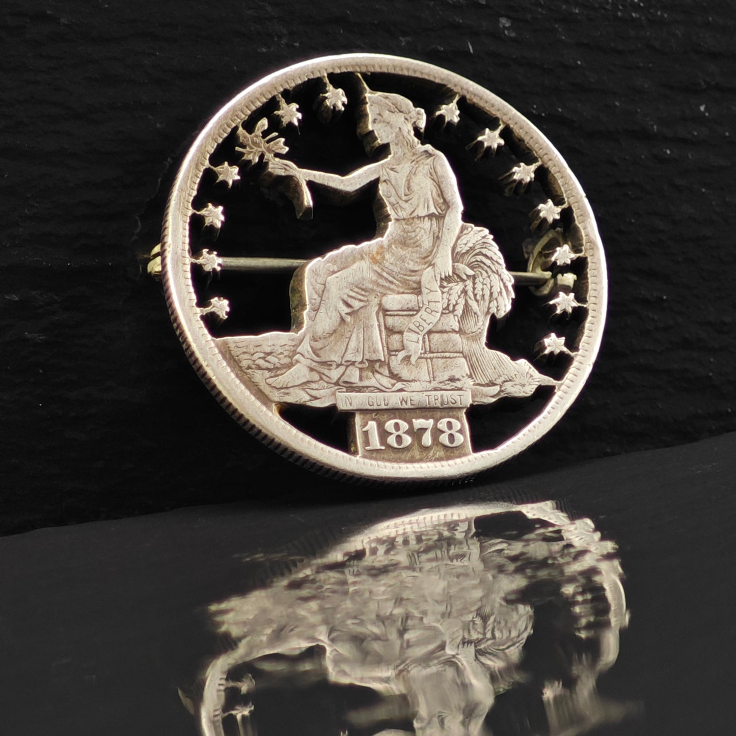 1878 Morgan Silver Dollar Brooch Sterling Silver B2164
