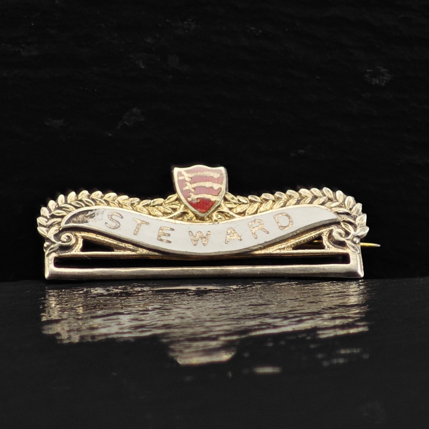 Antique Spencer London Steward Enamel Medal Holder Sterling Silver B2167