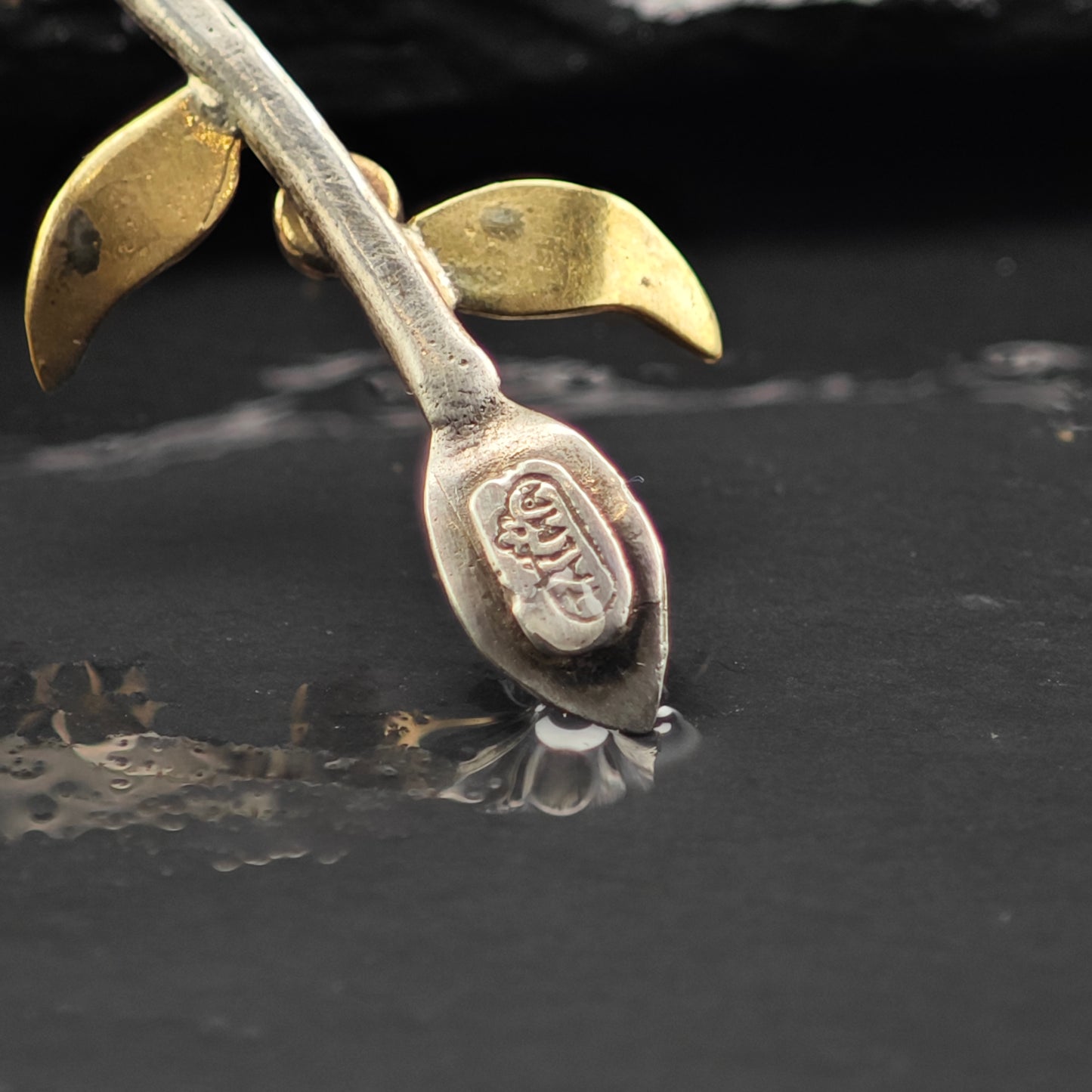 Talma Pearl Solid Gold Accent Branch Brooch Sterling Silver B2169