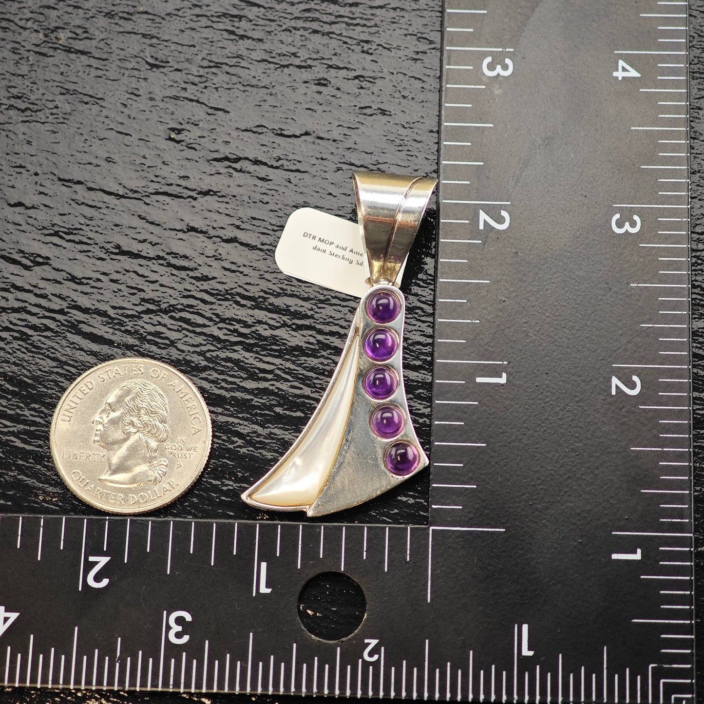 DTR MOP and Amethyst Pendant Sterling Silver P2926