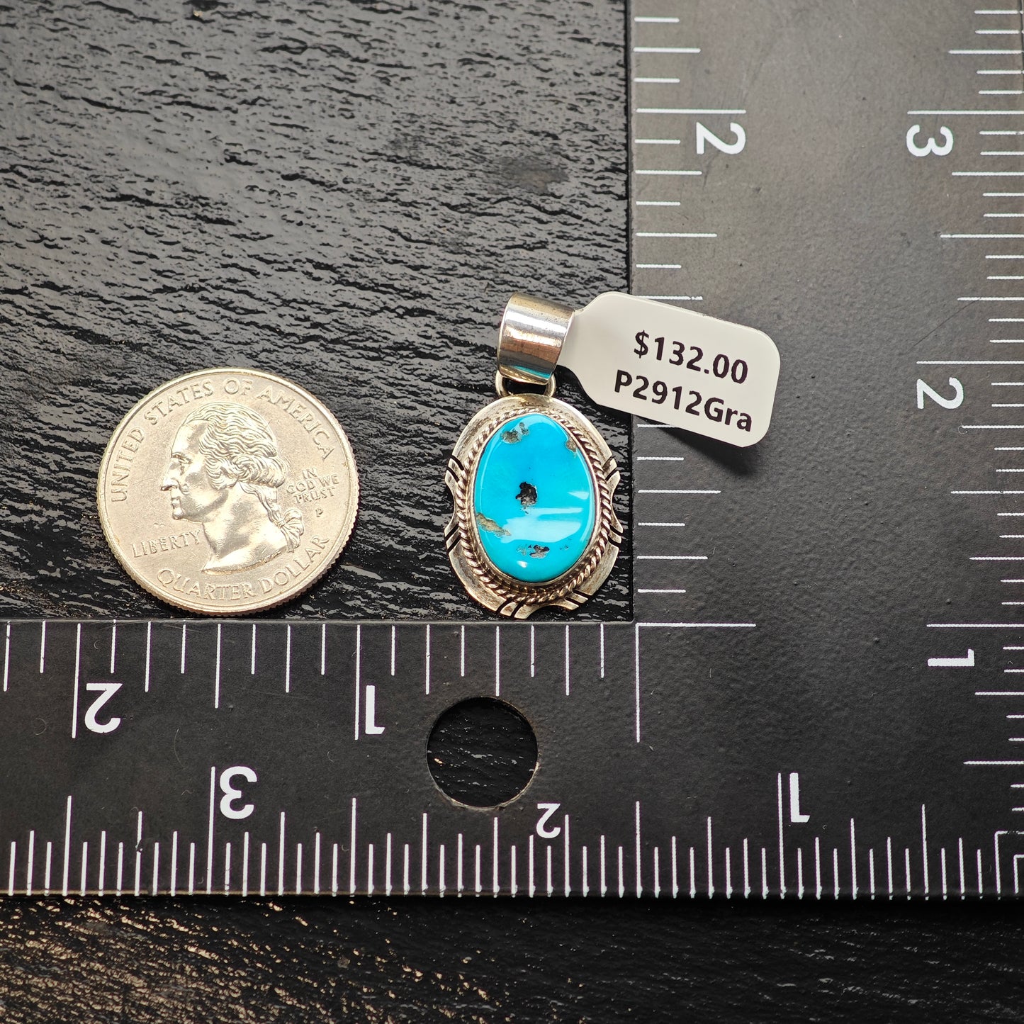 Sleeping Beauty Turquoise Pendant Sterling Silver P2912