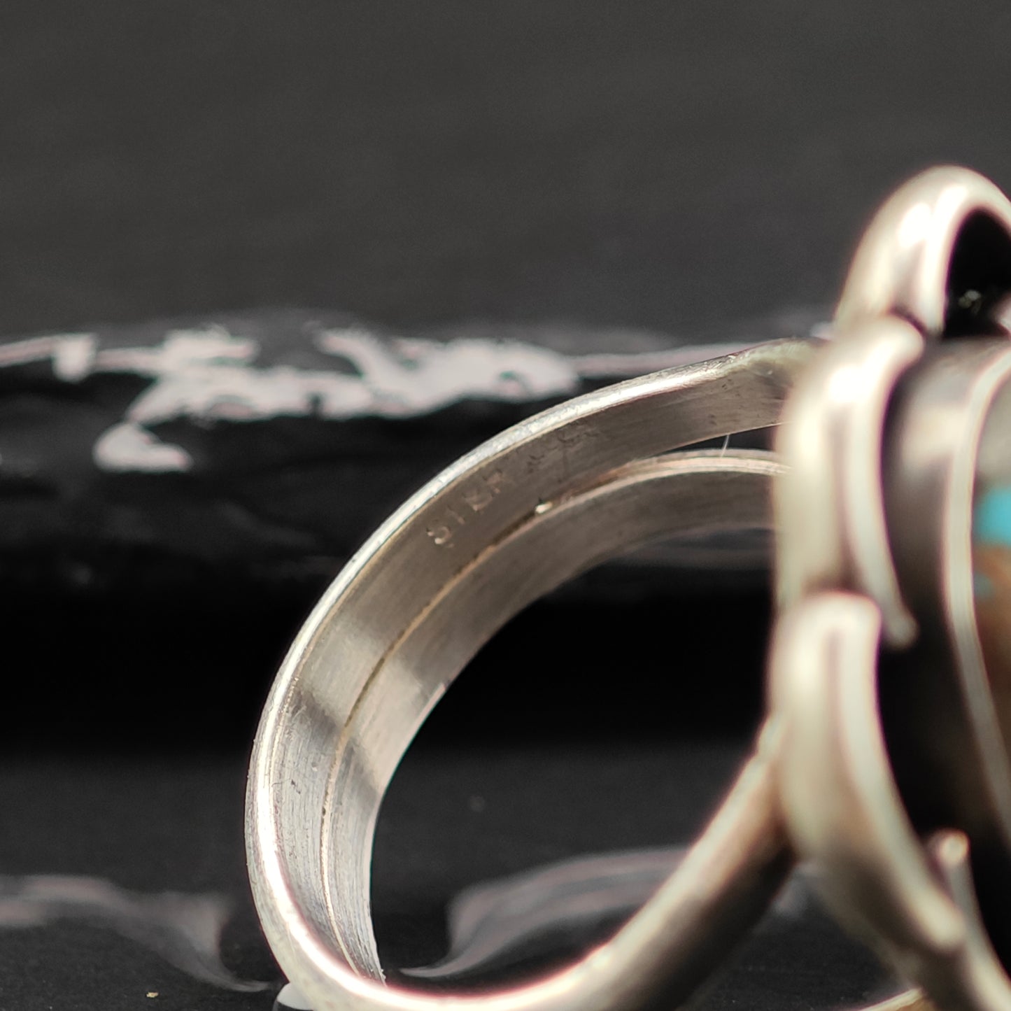 Native American #8 Turquoise Ring Sterling Silver Sz 6 R6419