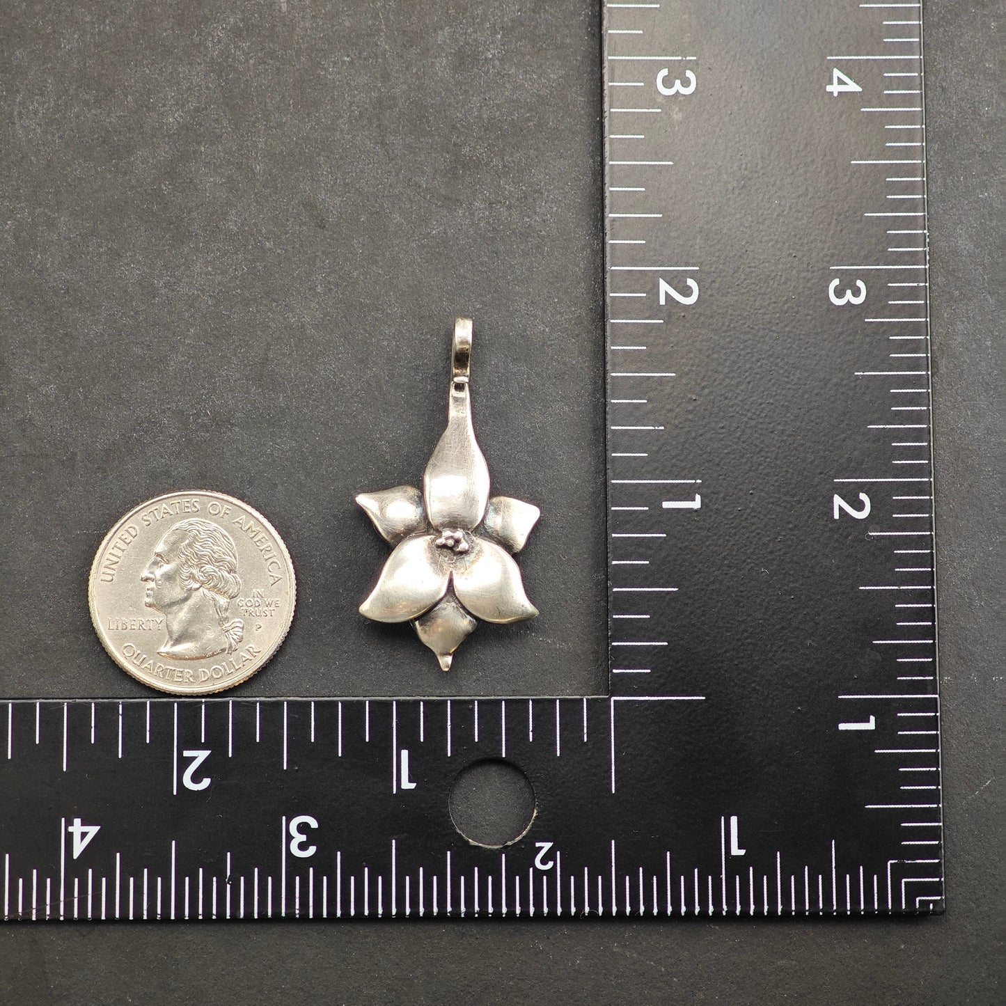Vintage Artist Floral Pendant Sterling Silver