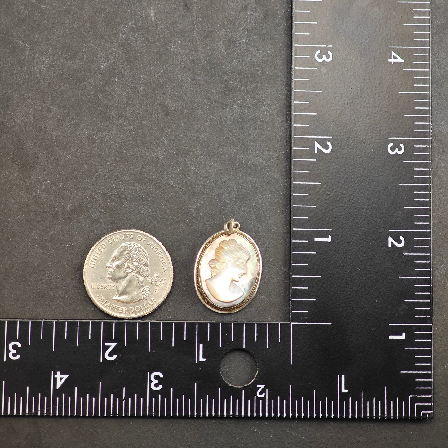 MOP Cameo Pendant Sterling Silver