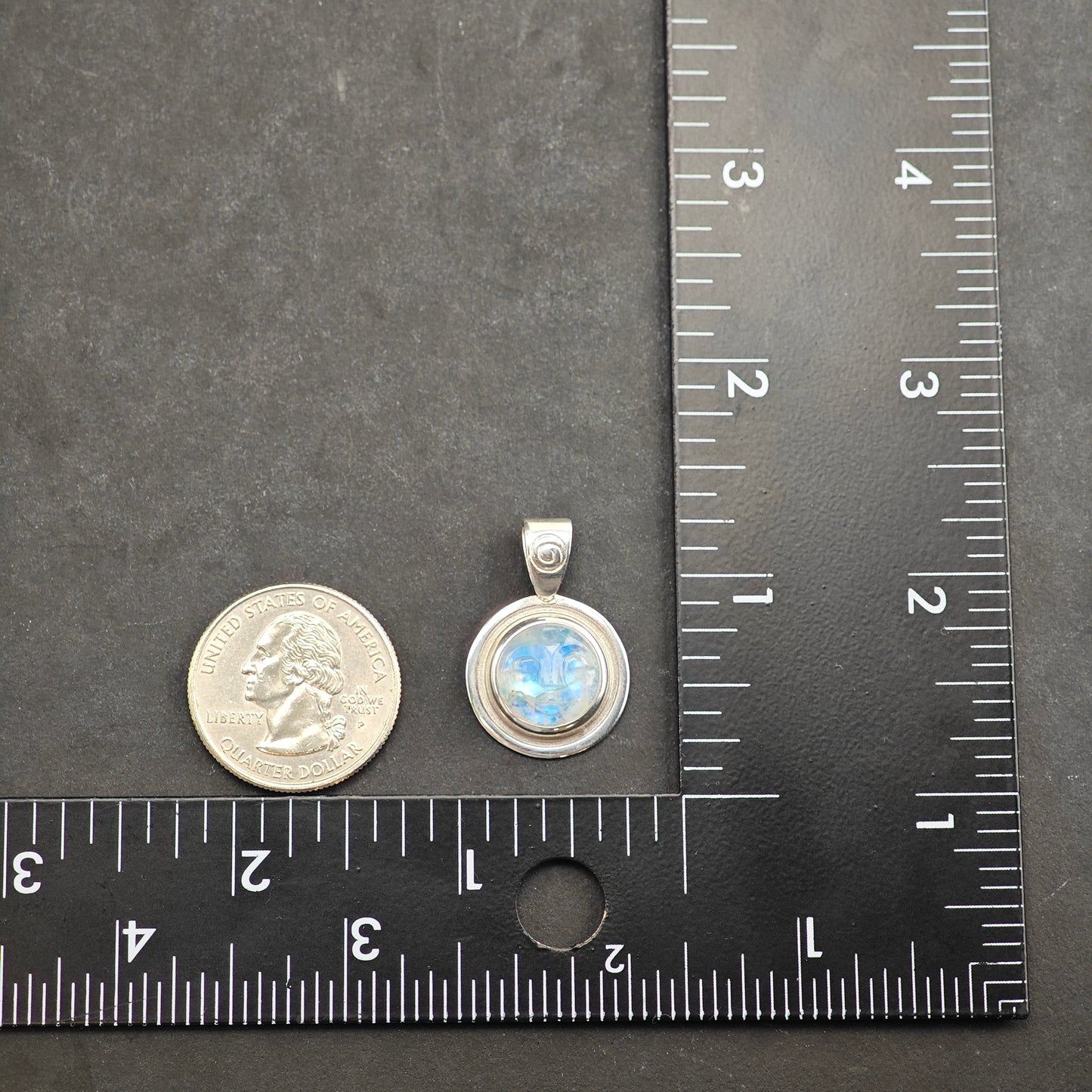 Carved Moonstone Face Pendant Sterling Silver Moon Diva