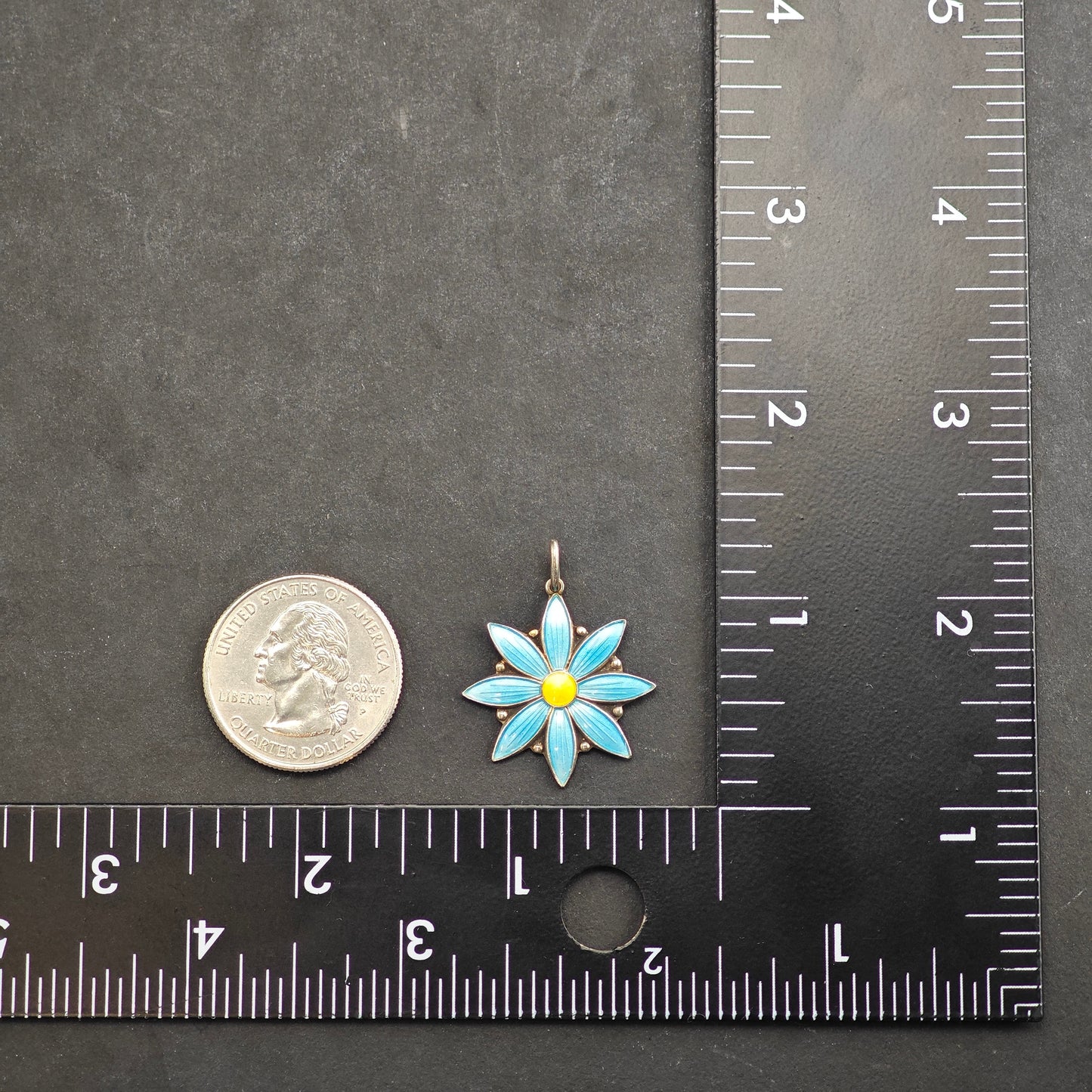 Enamel Flower Pendant Sterling Silver Ivar Holth