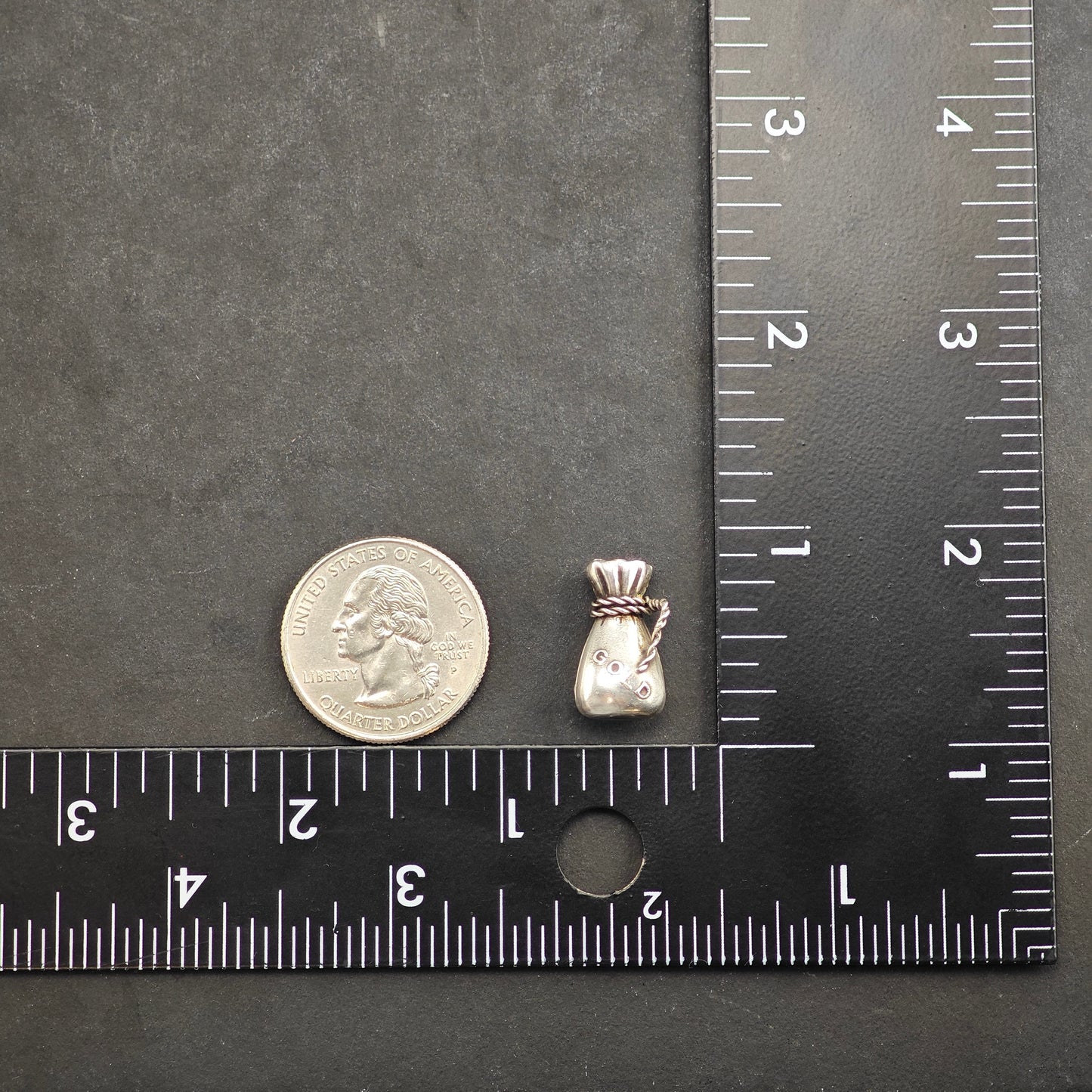 Gold Bag Pendant/Charm Sterling Silver