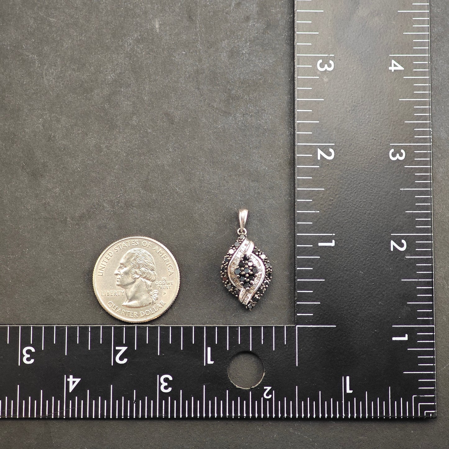 JWBR Black and White Diamonds Pendant Sterling Silver