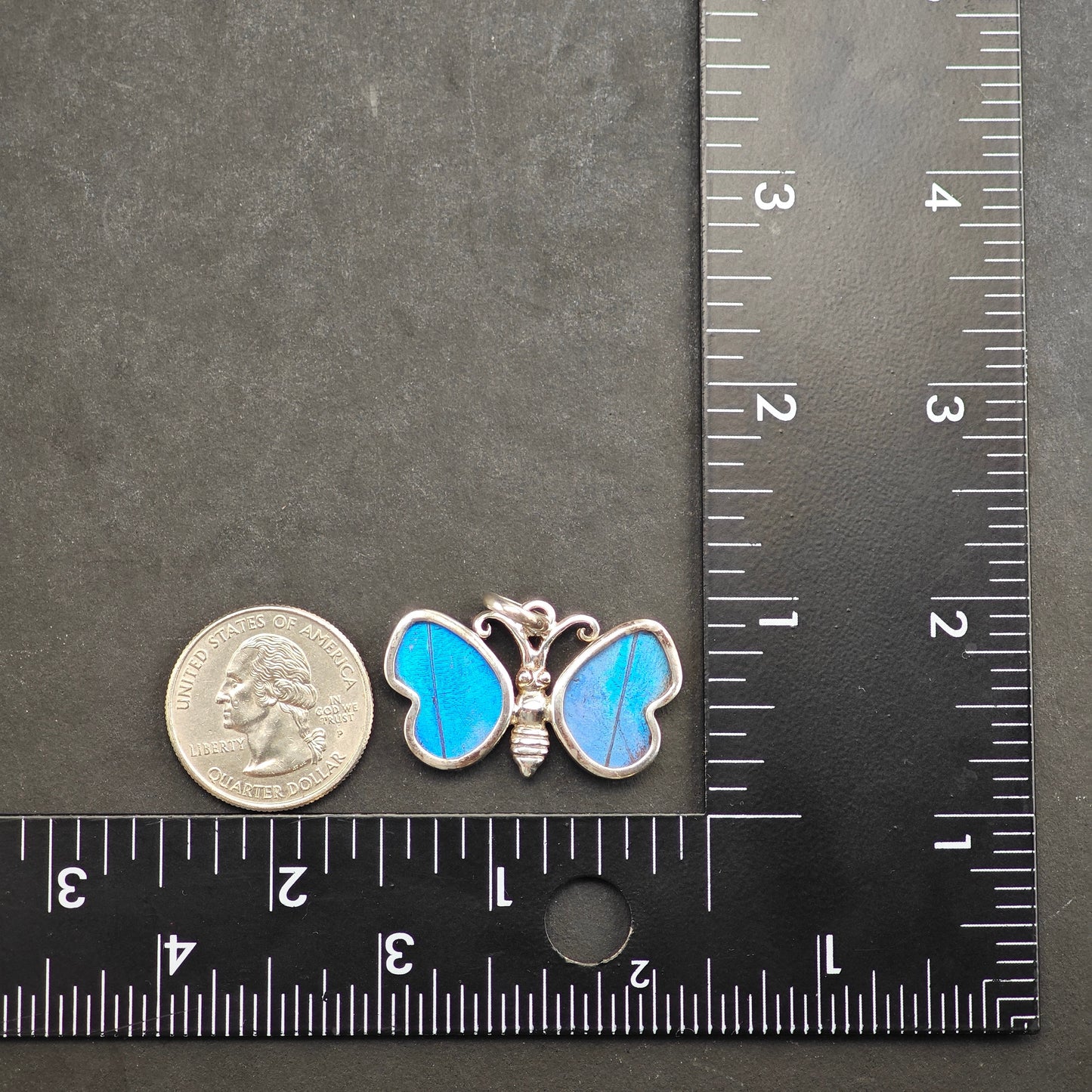 Reversible Butterfly Wing Pendant Sterling Silver
