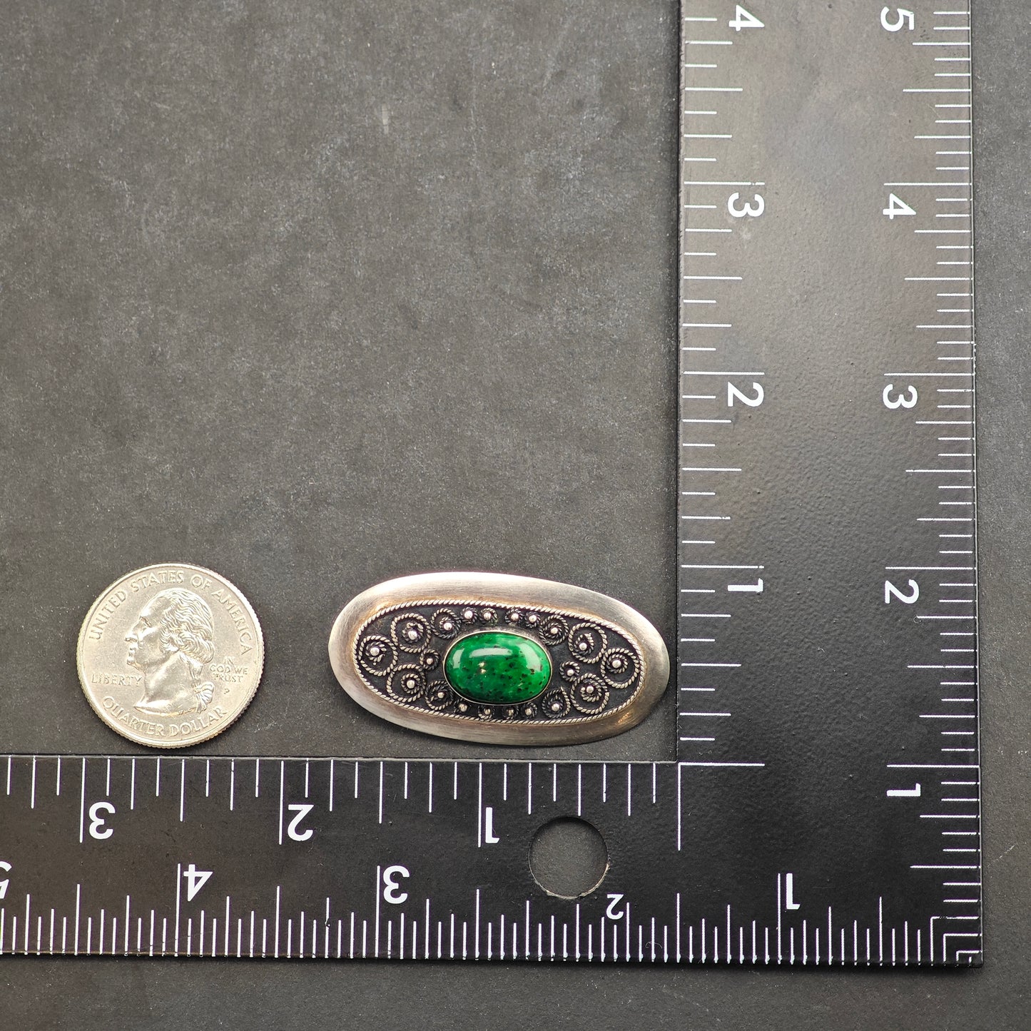 Israeli Eilat Stone Brooch Sterling Silver B2154