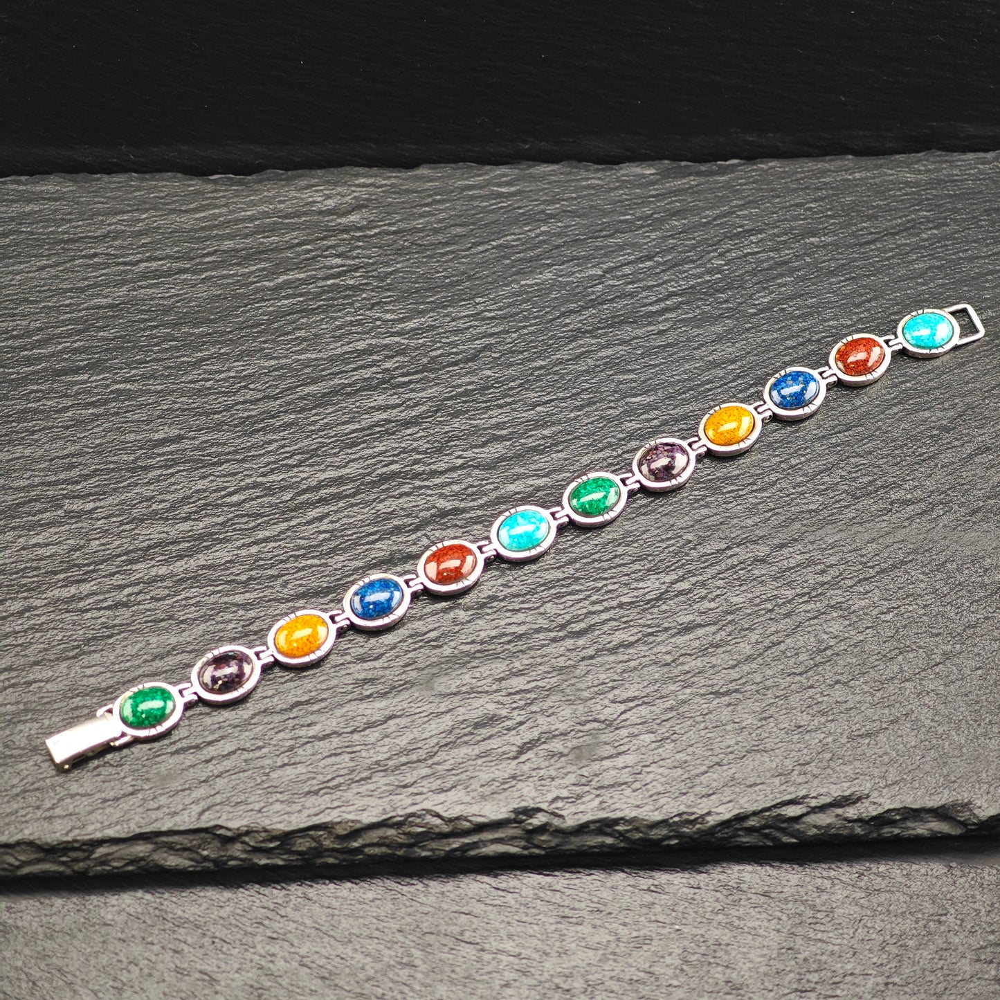 Carolyn Pollack Multi-Stone Bracelet Sterling Silver Sz 7" BR3051