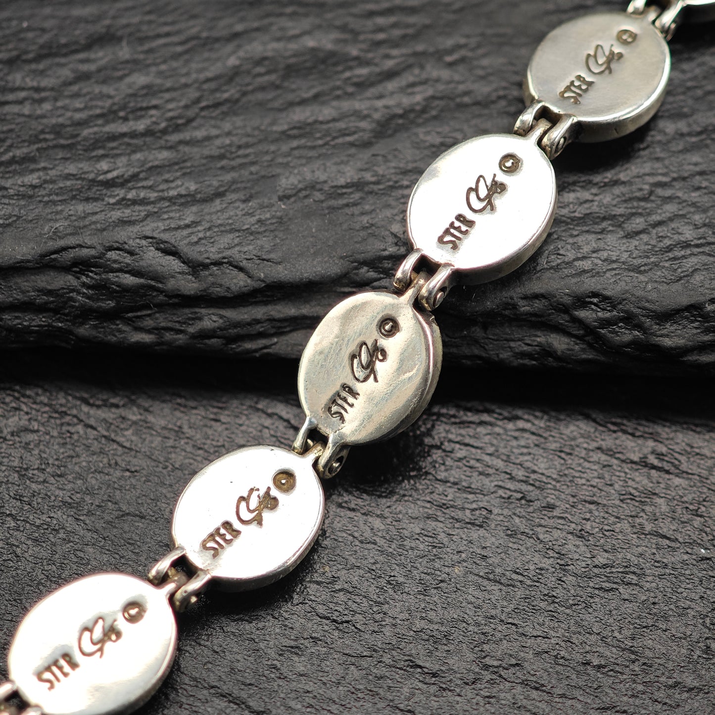 Carolyn Pollack Multi-Stone Bracelet Sterling Silver Sz 7" BR3051