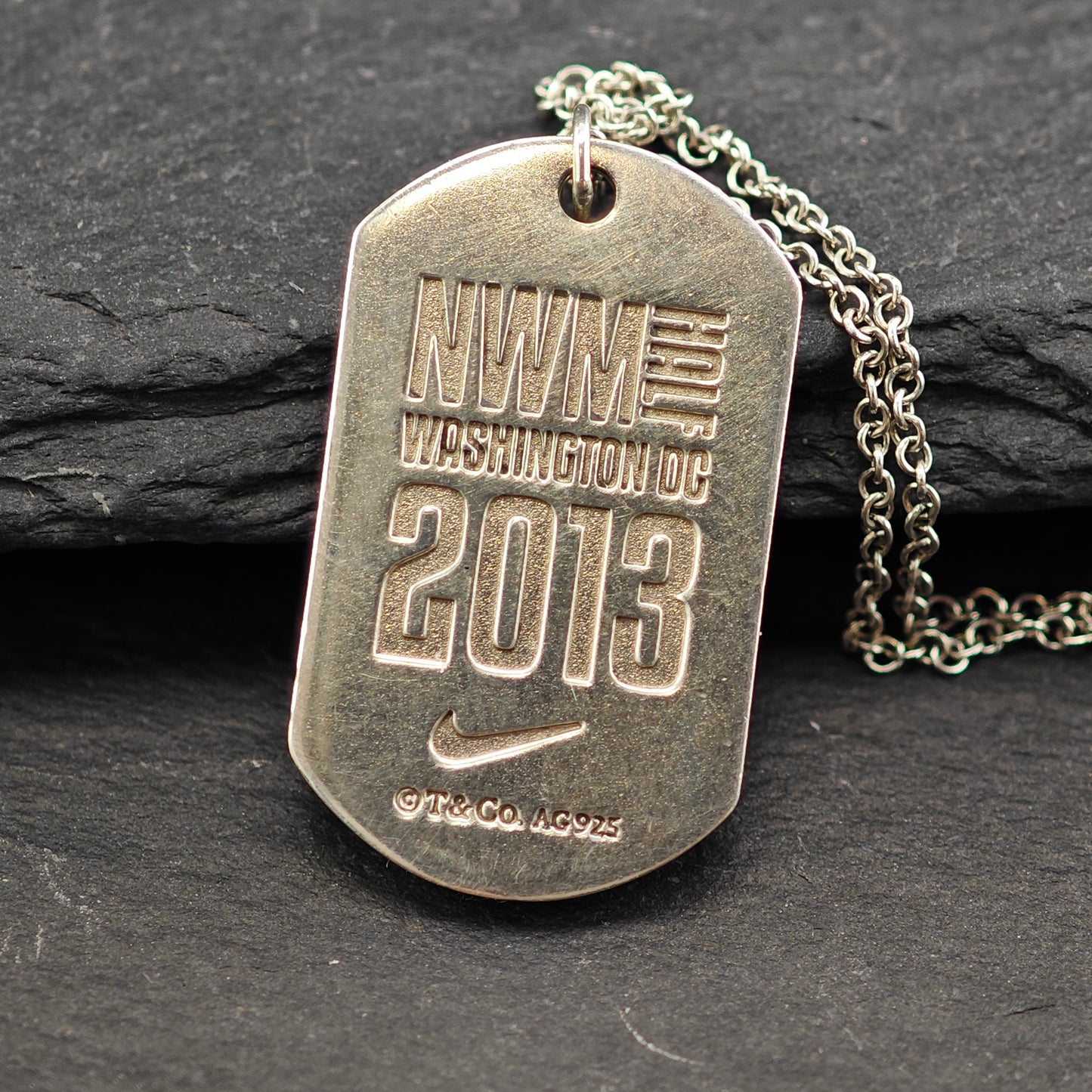 Vintage Tiffany & Co.  Sterling Silver  NWM Half, Wahington DC, 2013 Nike Necklace N2220