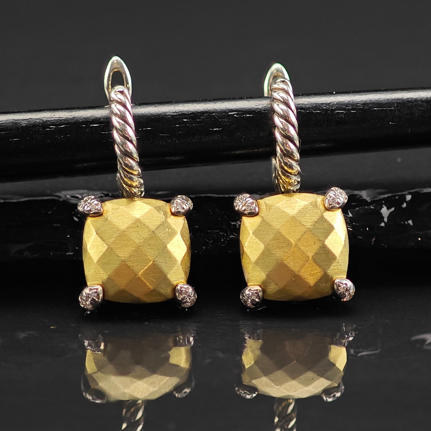 Vintage David Yurman Diamond Chatelaine Bonded 18k Gold ER3012