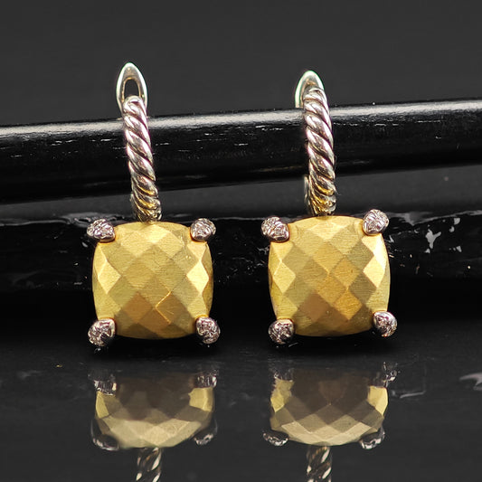 Vintage David Yurman Diamond Chatelaine Bonded 18k Gold ER3012