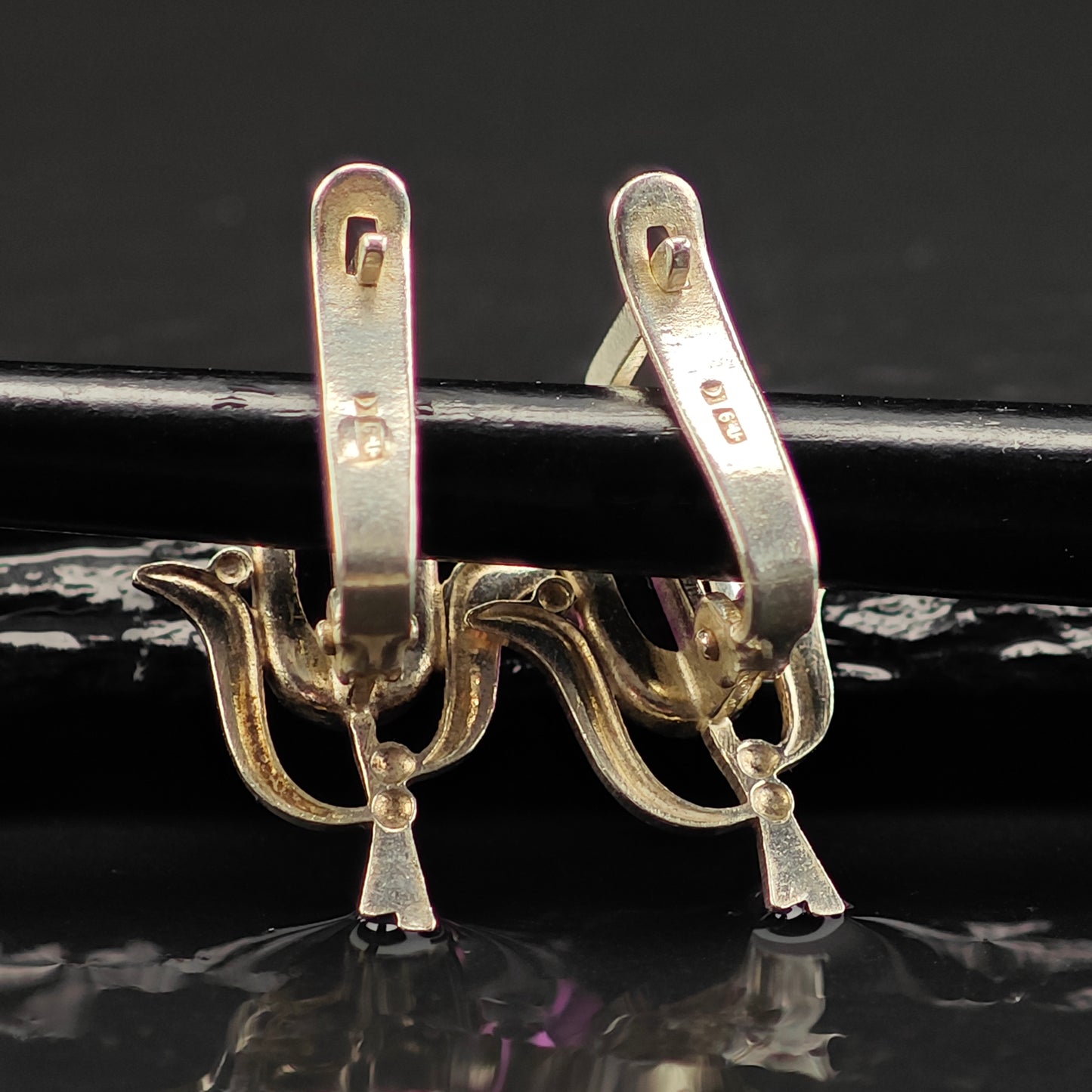 Vintage Amethyst 500 Silver Sterling Silver Latch Back Earrings ER3014