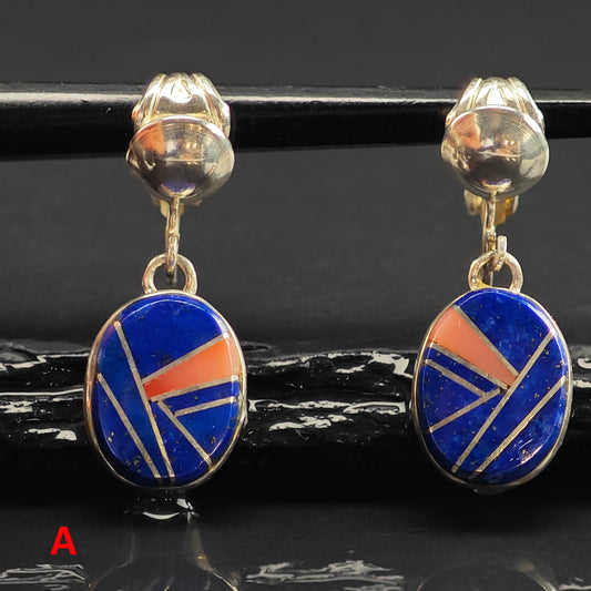 Choice of Vintage Native American Clip On/Dangle Sterling Silver Earrings ER3015