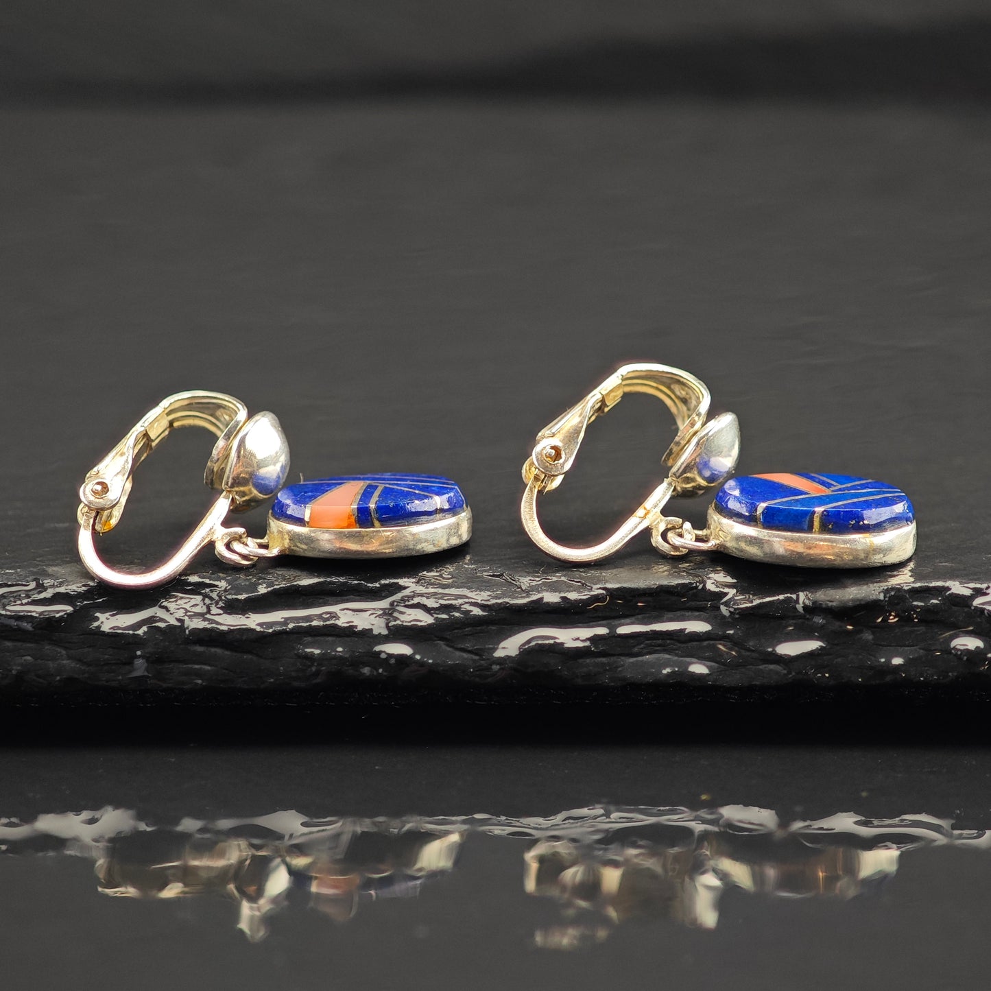 Choice of Vintage Native American Clip On/Dangle Sterling Silver Earrings ER3015