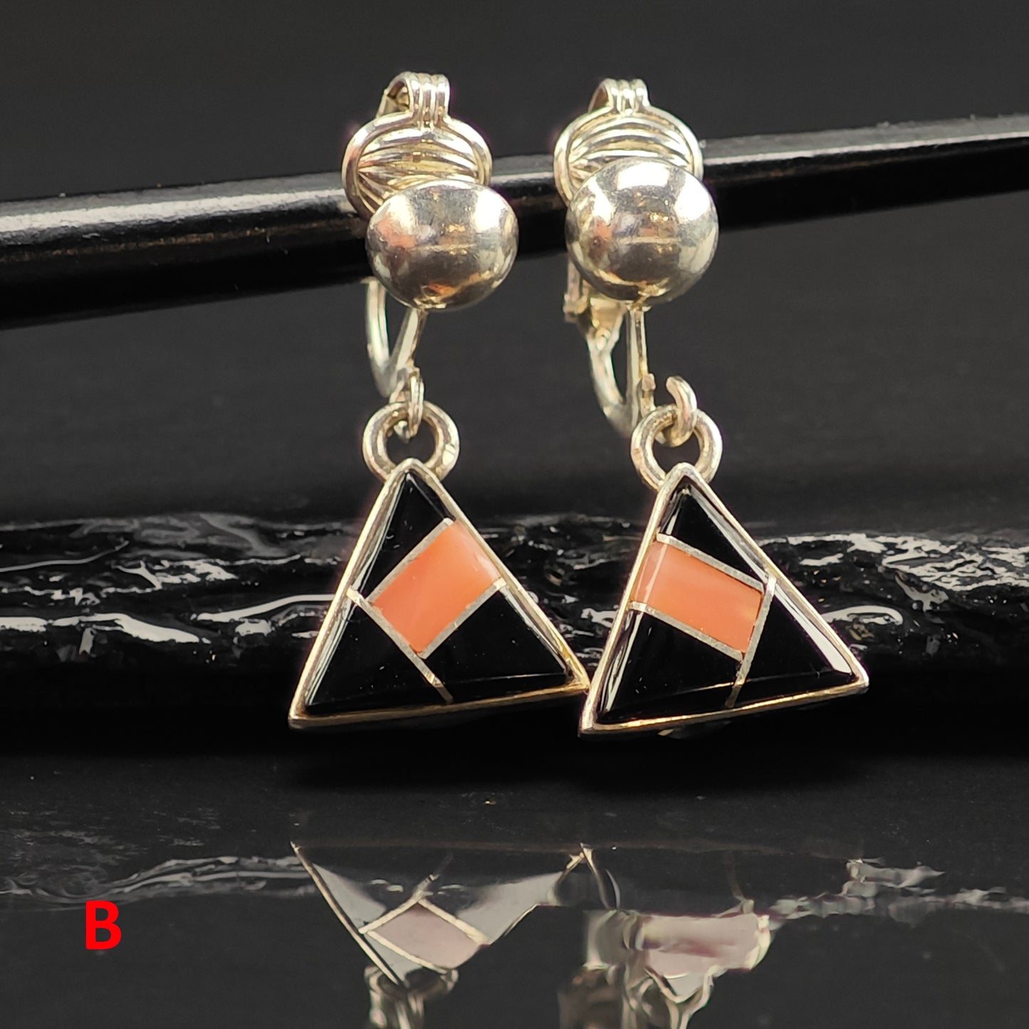 Choice of Vintage Native American Clip On/Dangle Sterling Silver Earrings ER3015