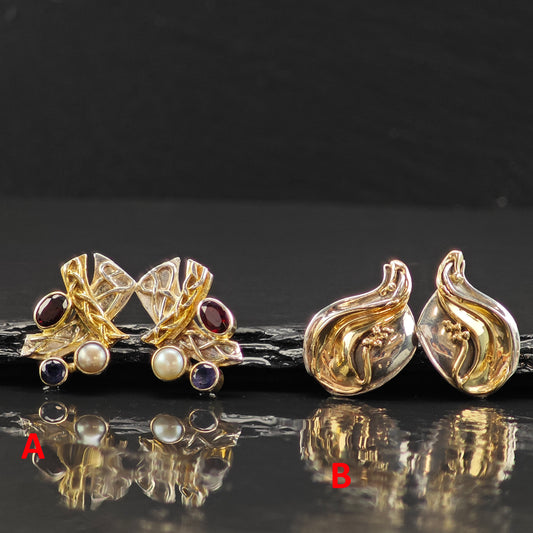 Vintage Artistic Sterling Silver Stud Earrings ER3031