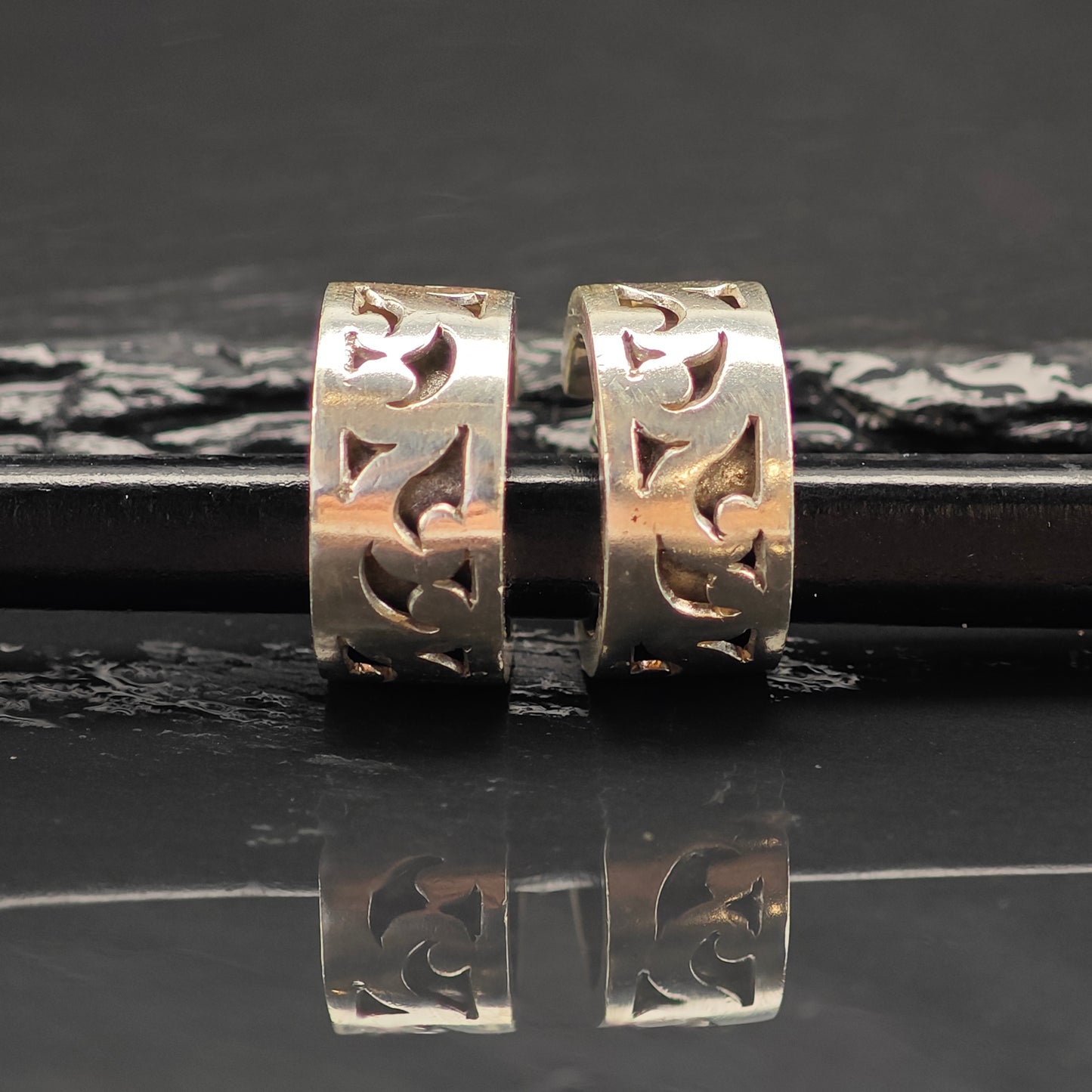 Vintage Filigree Sterling Silver Stud/Hoop Earrings ER3035