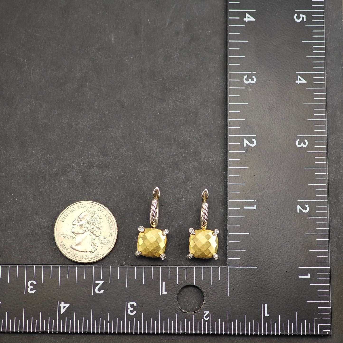 Vintage David Yurman Diamond Chatelaine Bonded 18k Gold ER3012