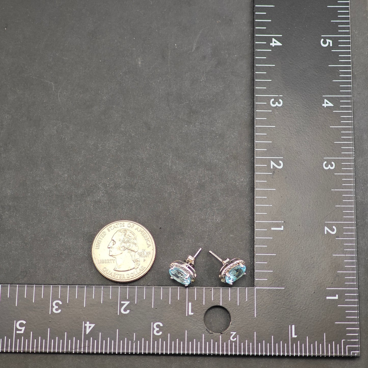 Vintage Topaz Oval Sterling Silver Stud/Dangle Earrings ER3026