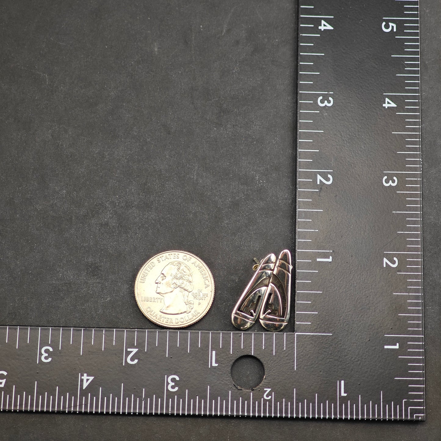 Vintage Hopi Overlay Sterling Silver Stud Earrings ER3056