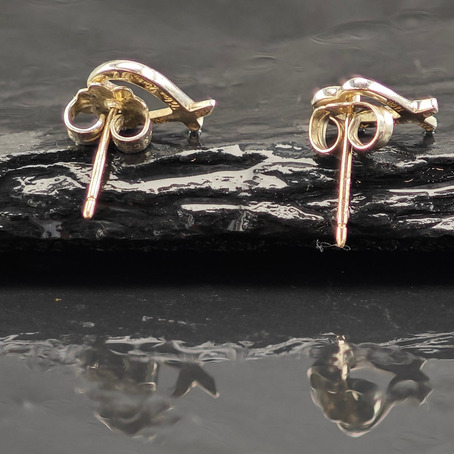 Vintage Tiffany Heart Sterling Silver Stud Earrings ER3013