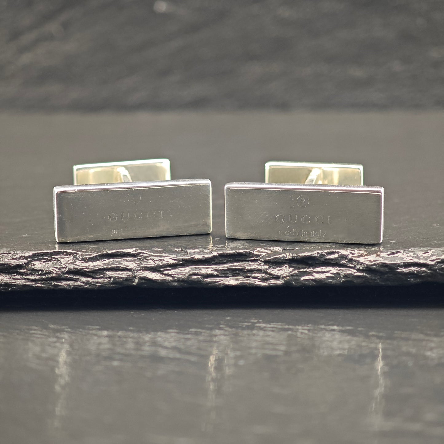 Vintage Gucci Modernist Cufflinks Sterling Silver MISC0343
