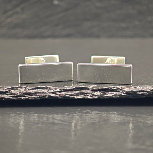 Vintage Gucci Modernist Cufflinks Sterling Silver MISC0343