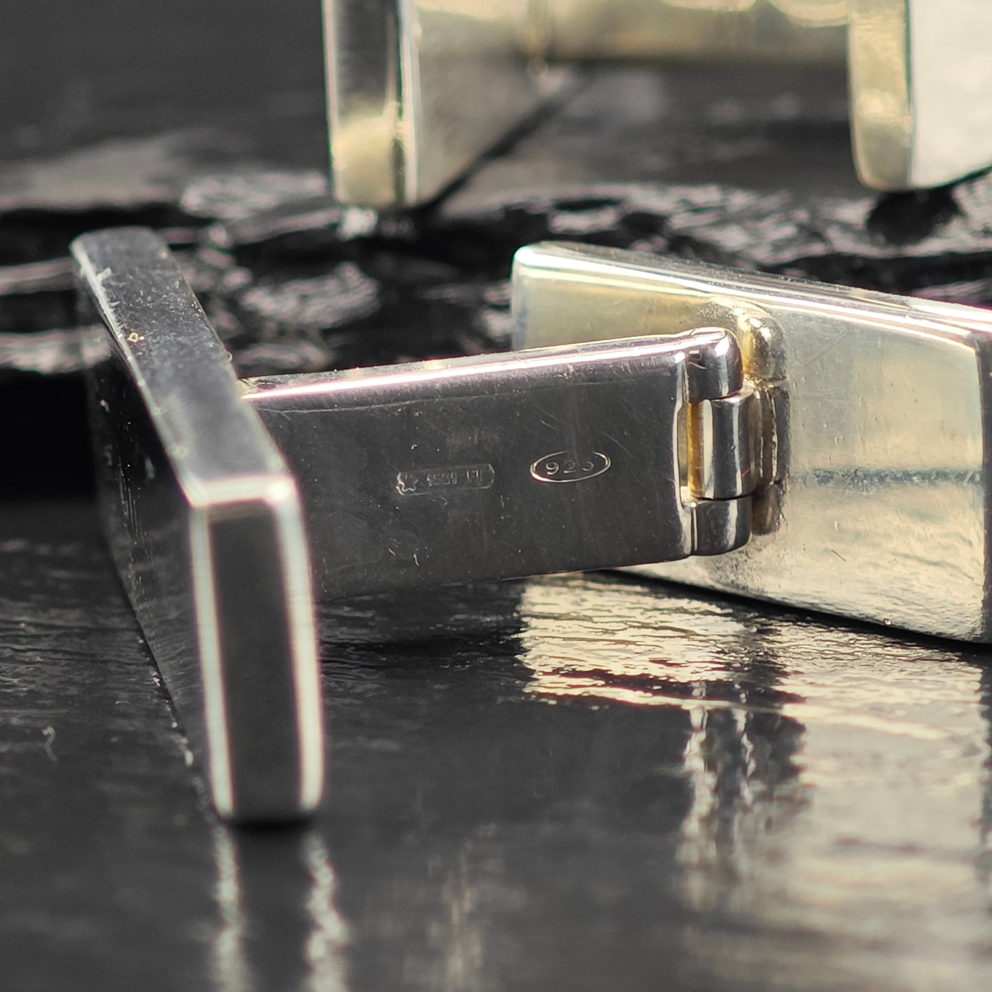 Vintage Gucci Modernist Cufflinks Sterling Silver MISC0343