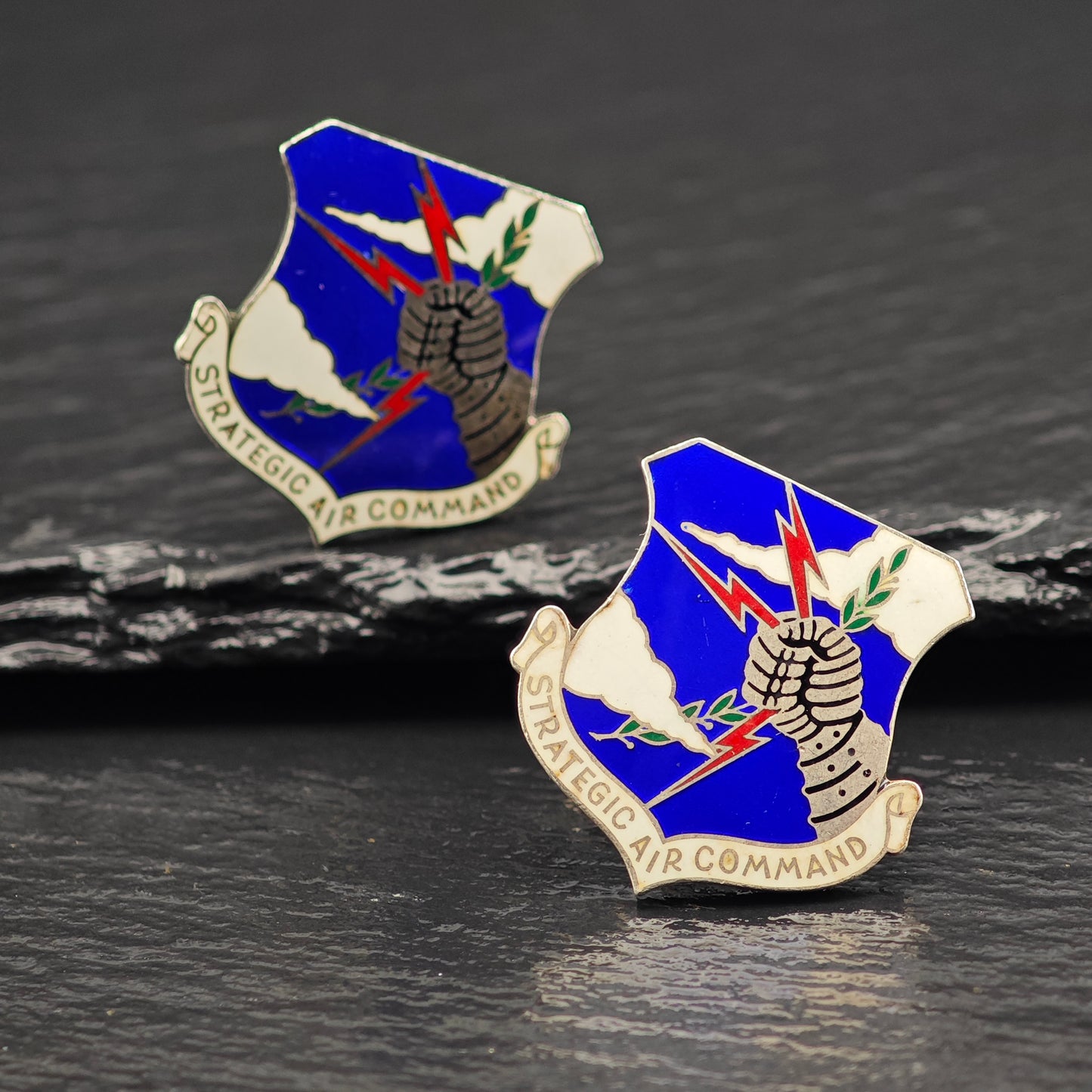 Vintage U.S. Air Force Strategic Air Command, Enamel Cufflinks, Sterling Silver MISC0344