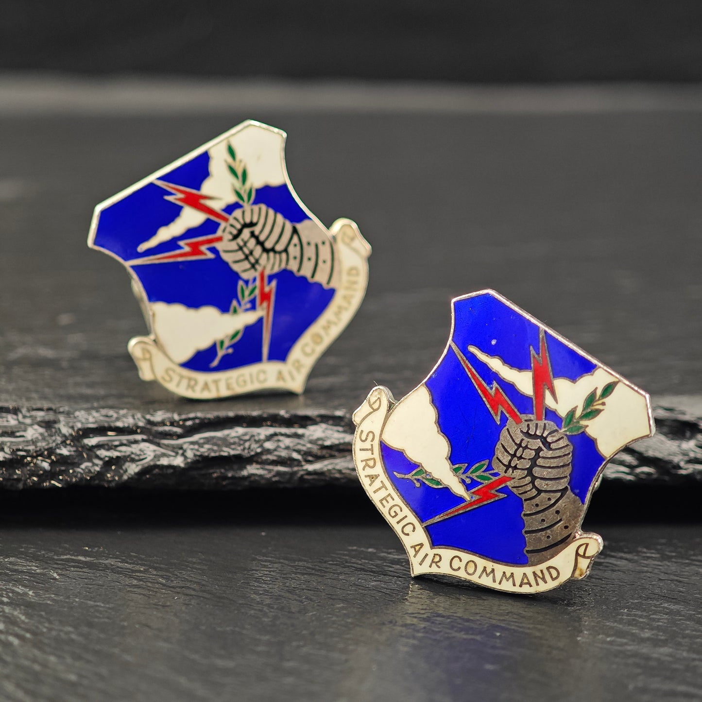 Vintage U.S. Air Force Strategic Air Command, Enamel Cufflinks, Sterling Silver MISC0344
