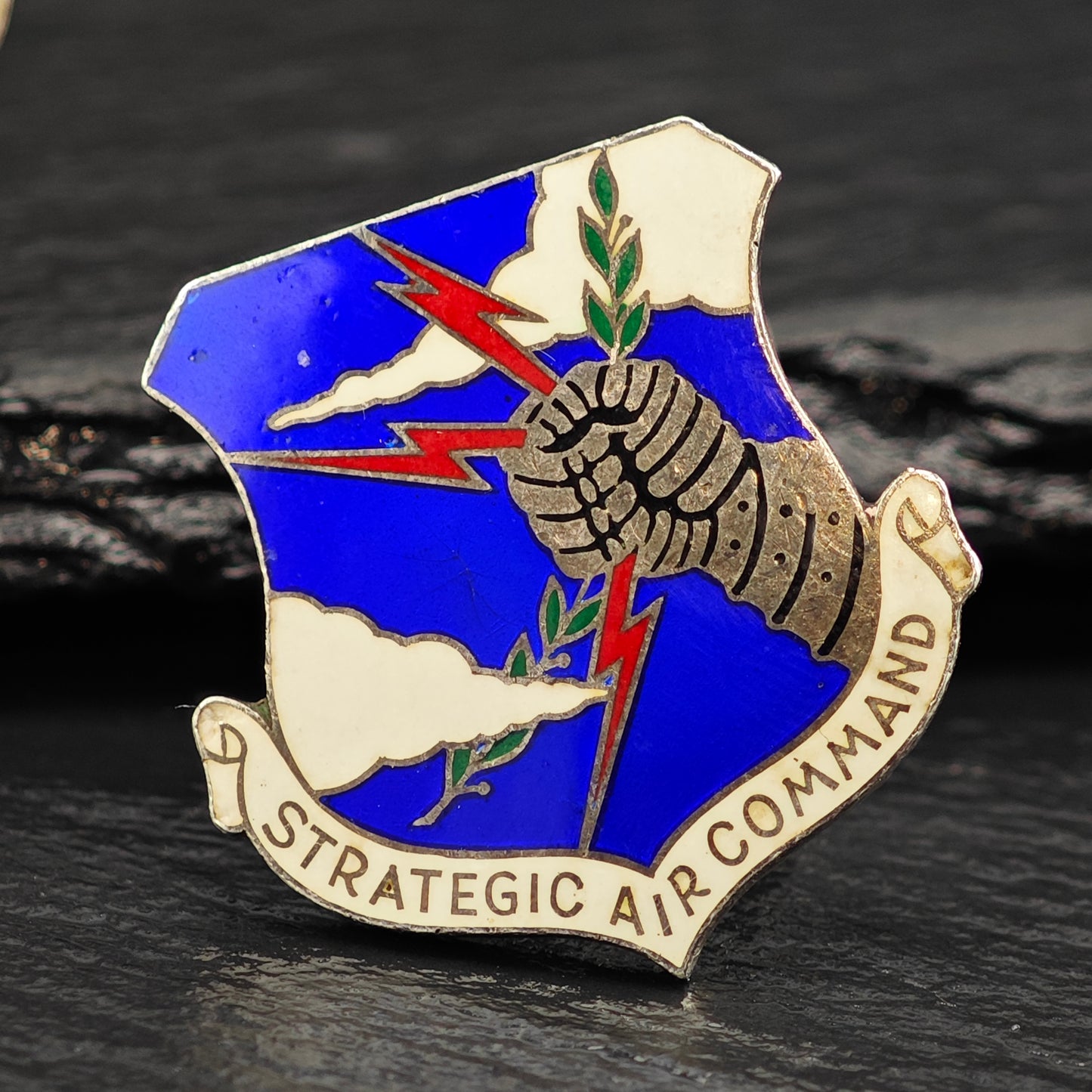 Vintage U.S. Air Force Strategic Air Command, Enamel Cufflinks, Sterling Silver MISC0344