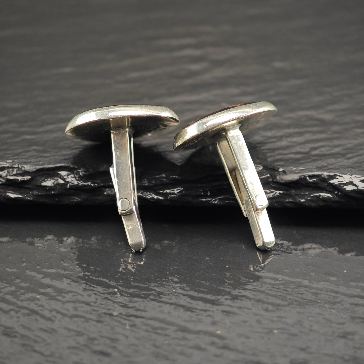 Vintage Mexican, MOP Inlay Cufflinks Sterling Silver MISC0346